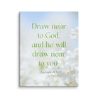 James 4:8 Bible Verse, Draw near Canvas Print Wall Art 11″×14″