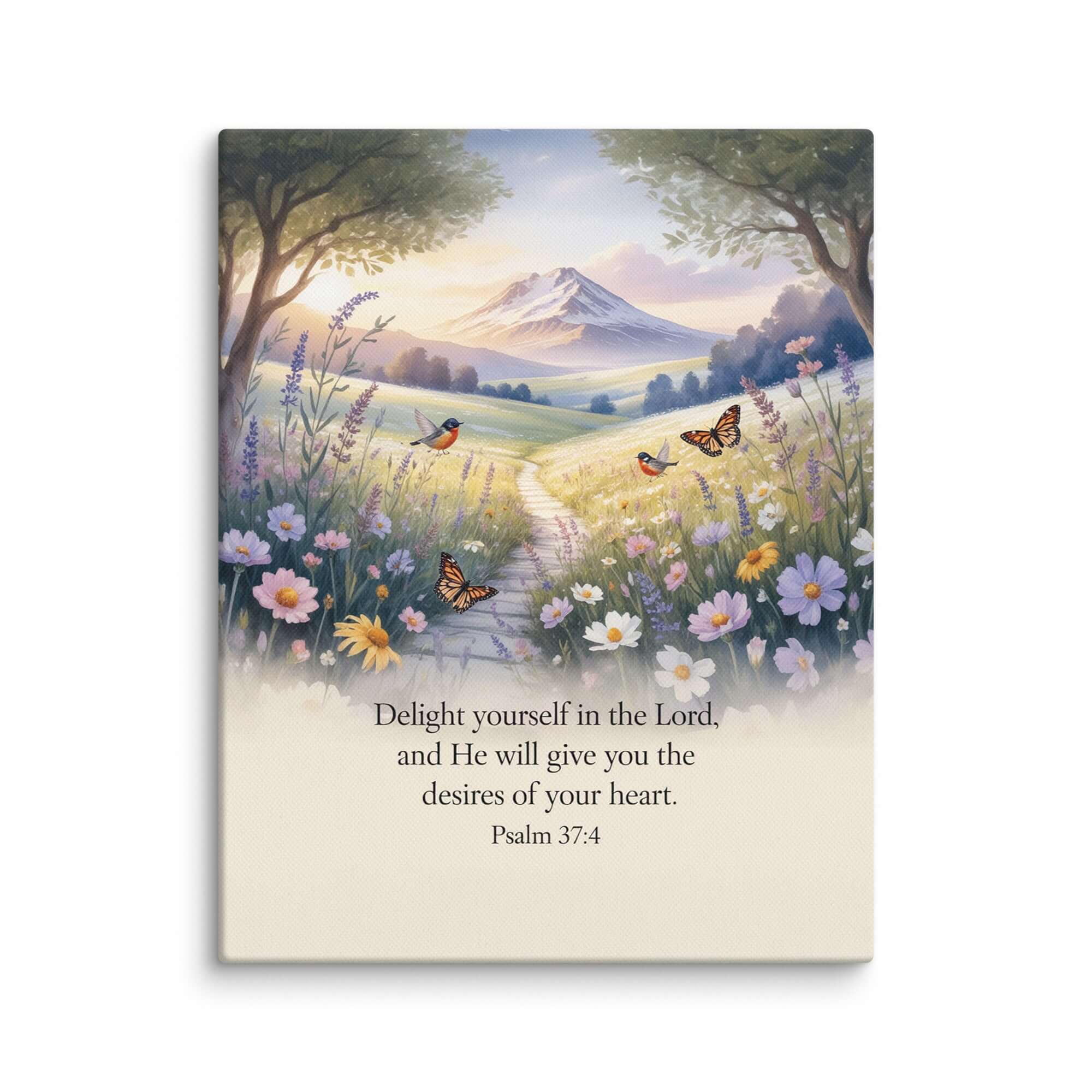 Psalm 37:4 Bible Verse, Delight Canvas 11″×14″