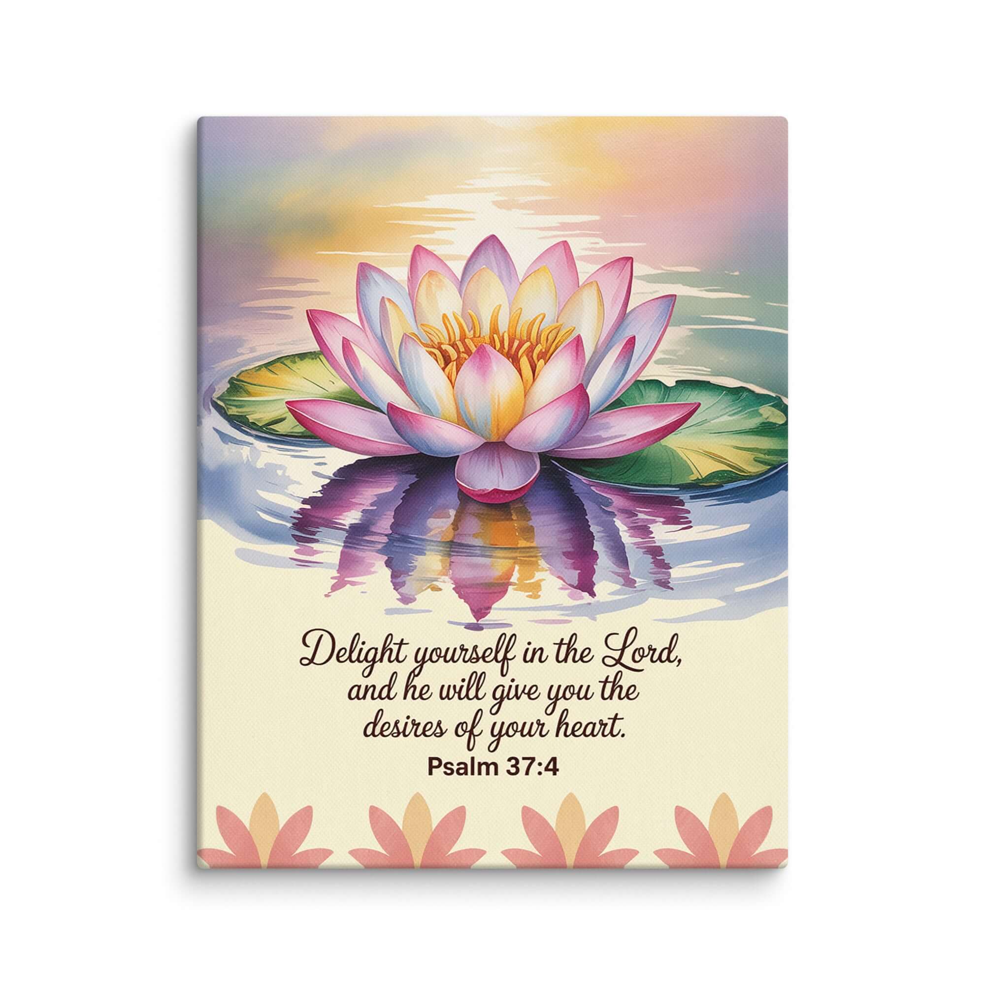 Psalm 37:4 Bible Verse, the Lord Canvas 11″×14″