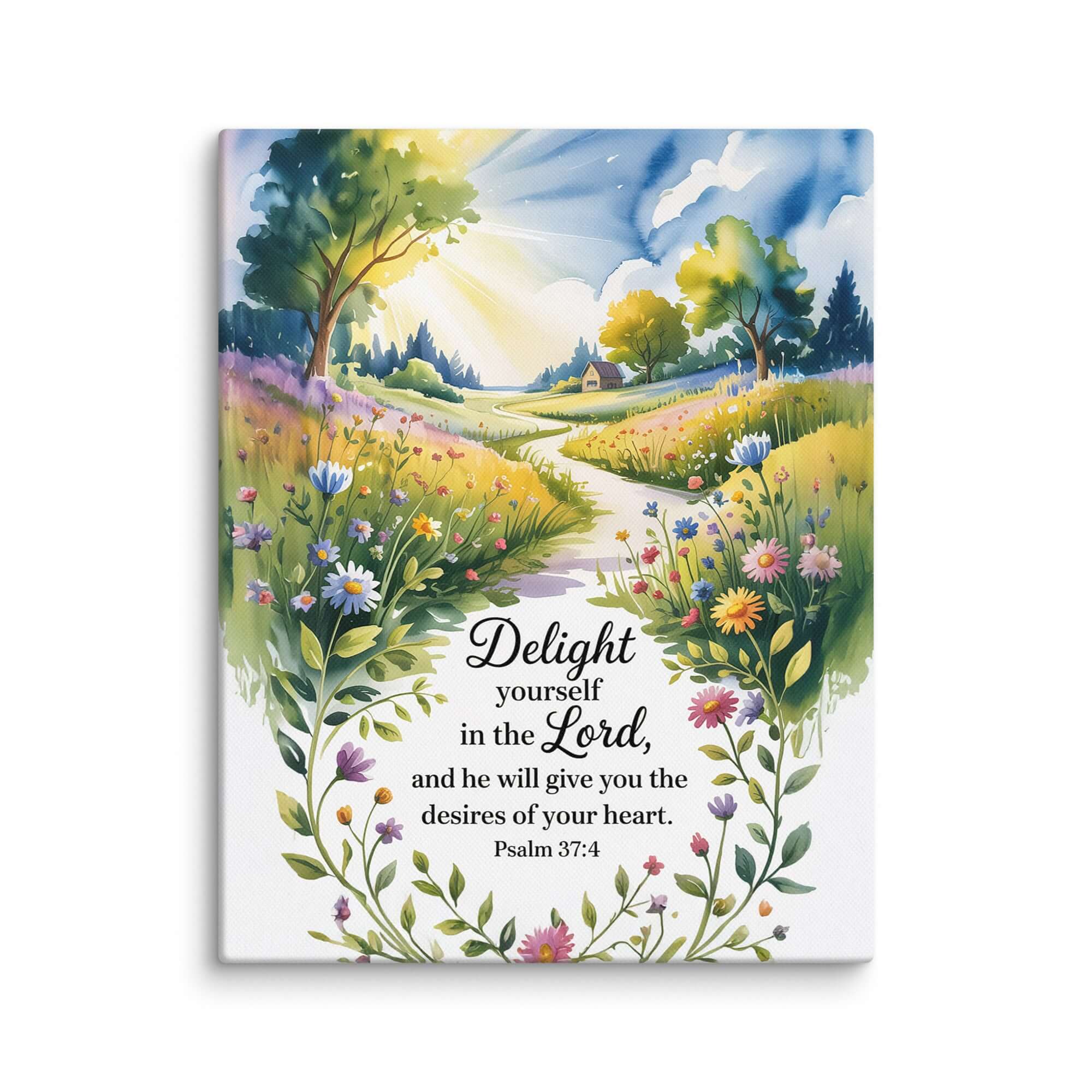 Psalm 37:4 Bible Verse, desires Canvas 11″×14″