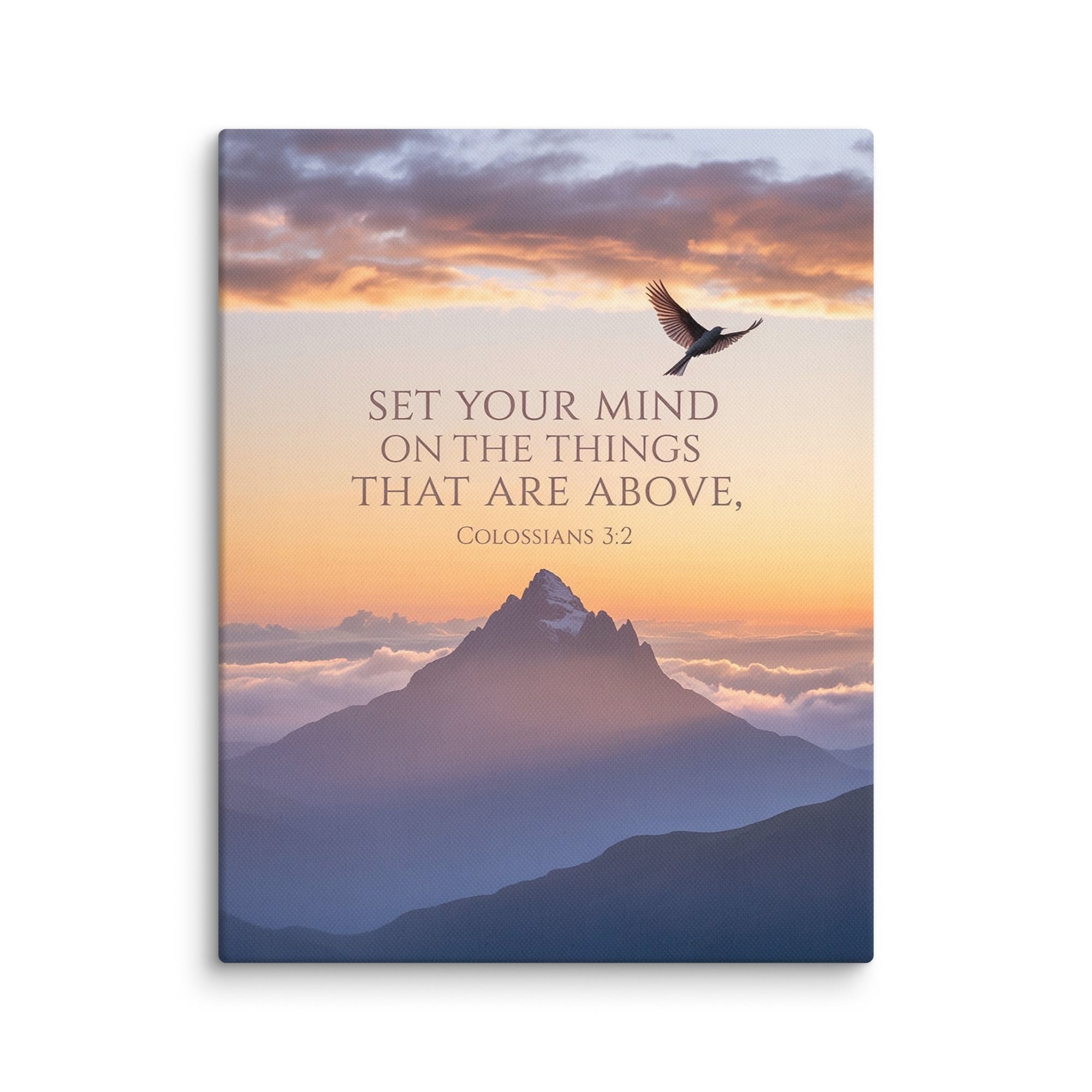 Colossians 3:2 Bible Verse are above Canvas 11″×14″
