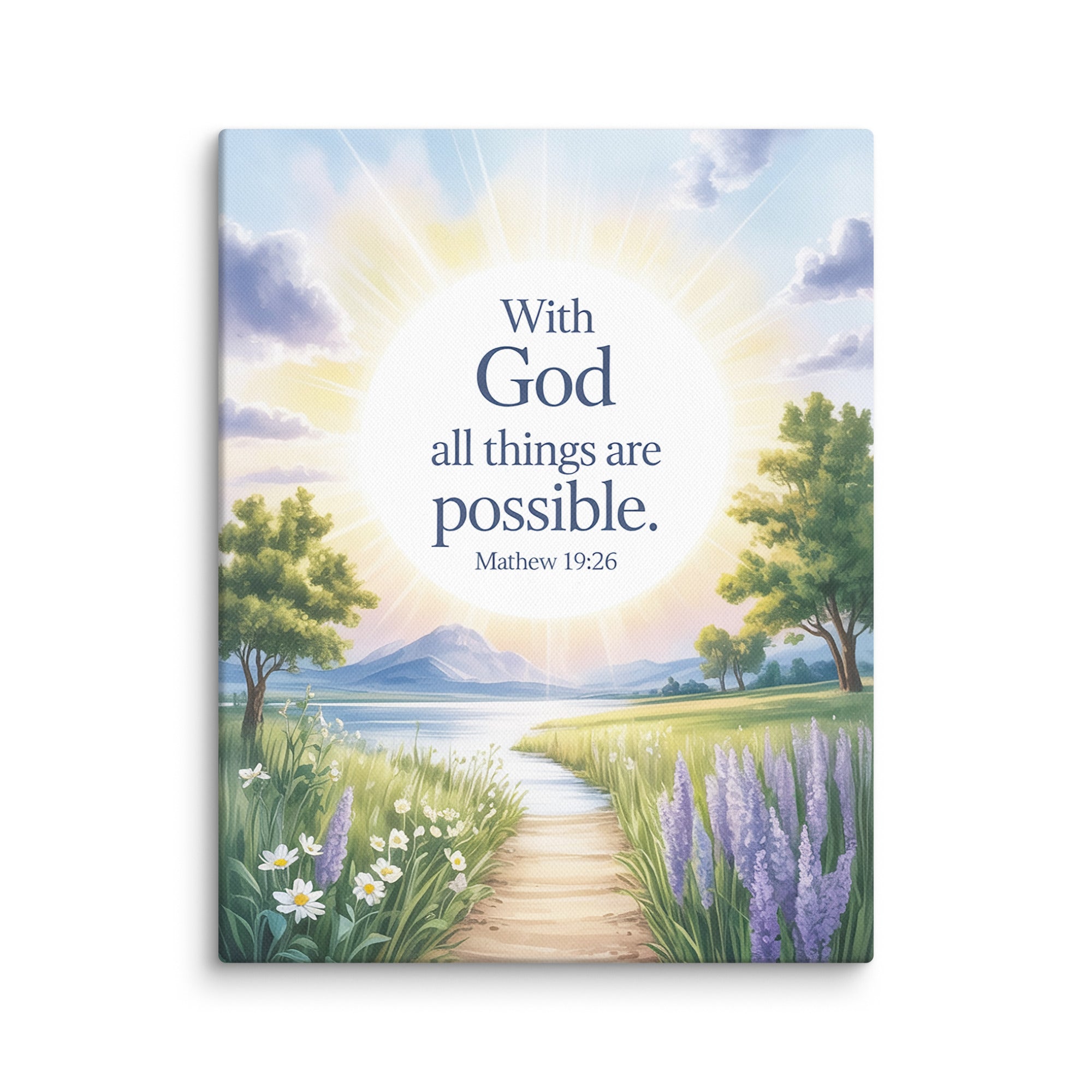 Matthew 19:26 Bible Verse Looking at Canvas 11″×14″