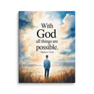 Matthew 19:26 Bible Verse Jesus Canvas 11″×14″