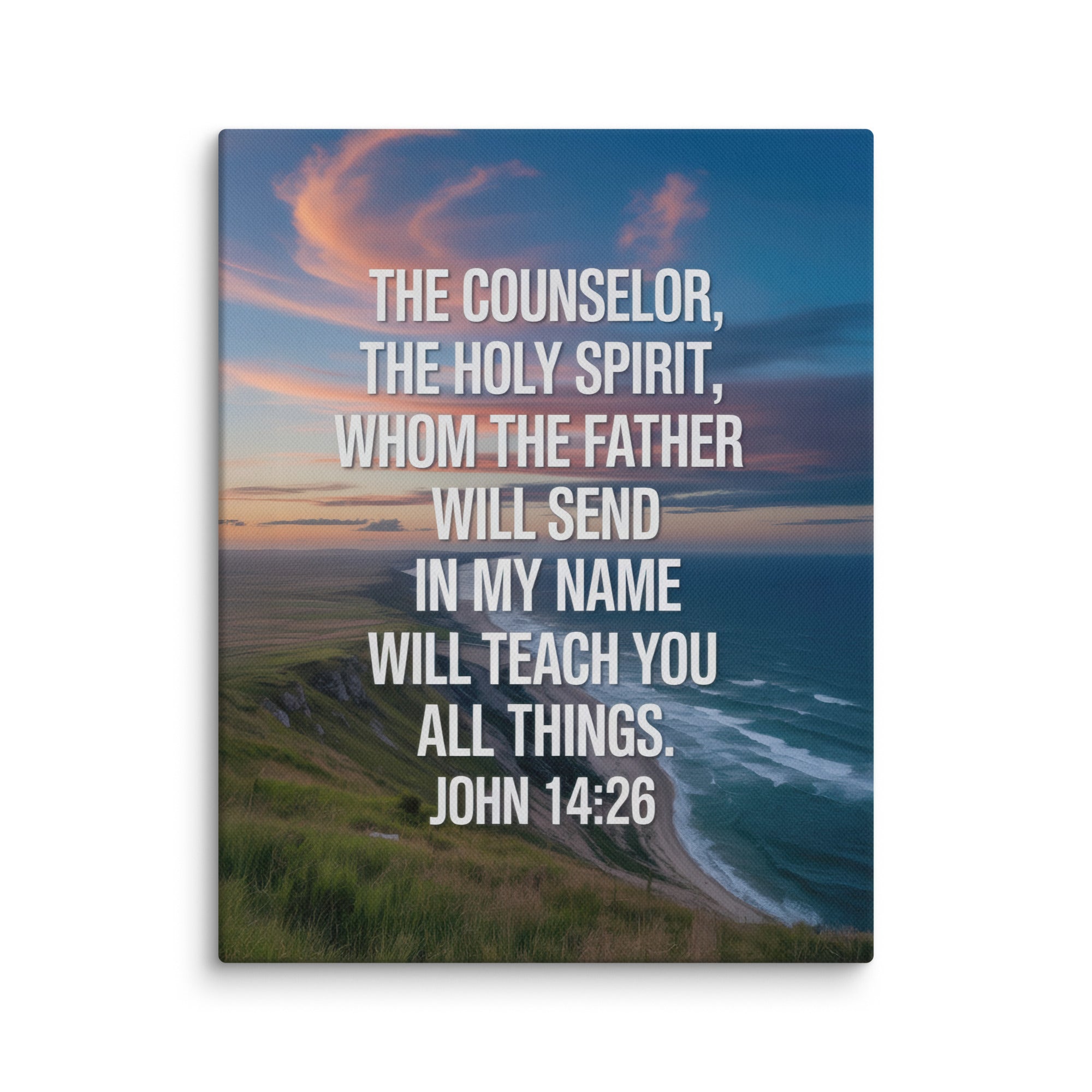 John 14:26 Bible Verse will teach Canvas 11″×14″