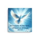 John 14:26 Bible Verse, Holy Spirit Dove Canvas Print Wall Art 12″×12″