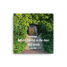 Revelation 3:20 Bible Verse, Garden Doorway Canvas Print Wall Art 12″×12″