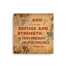 Psalm 46:1 Bible Verse, God is Our Refuge Canvas Print Wall Art 12″×12″