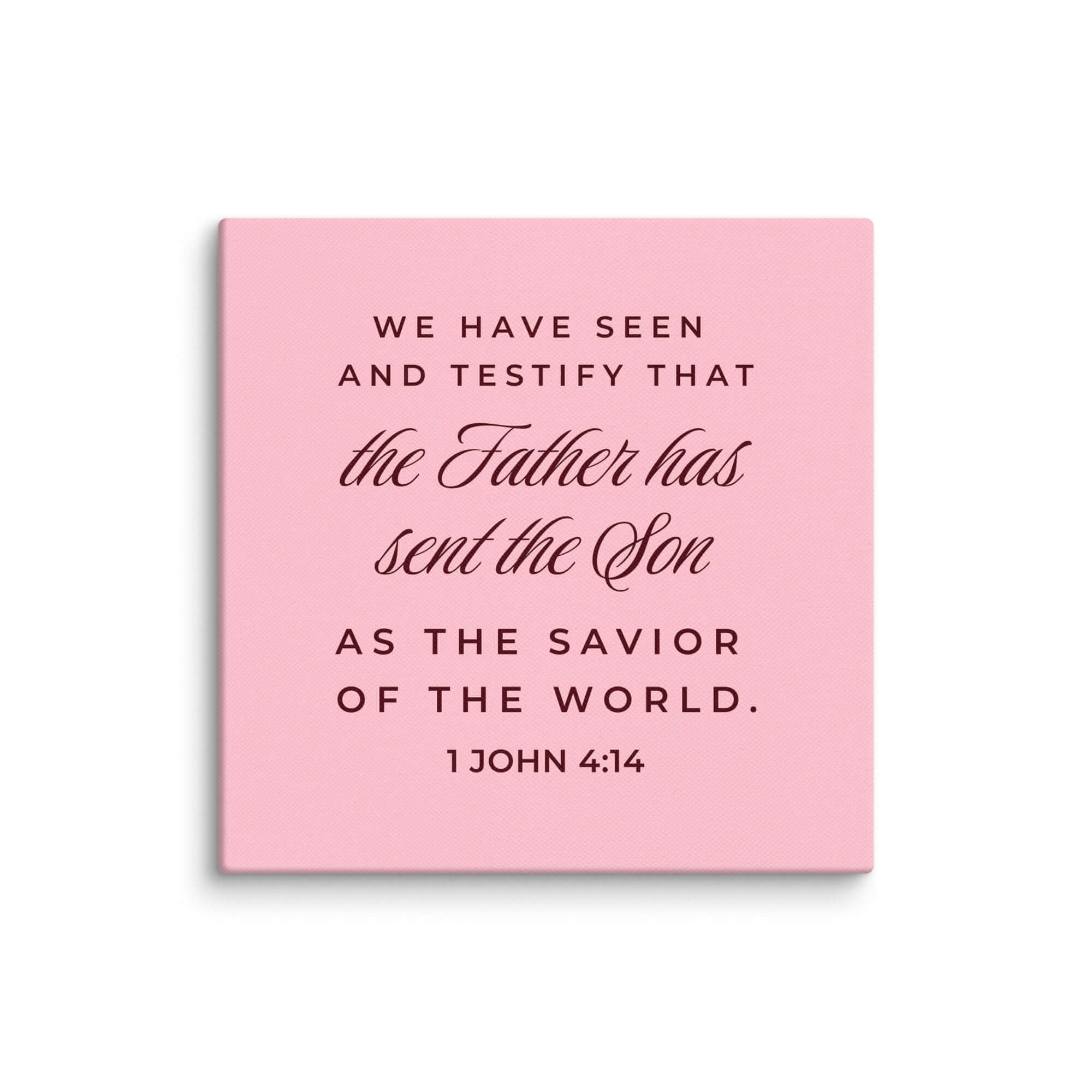 1 John 4:14 Bible Verse, We have seen Canvas Print Wall Art 12″×12″