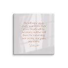 Revelation 21:4 Bible Verse, He will wipe Canvas Print Wall Art 12″×12″