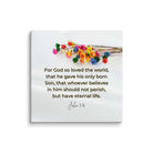 John 3:16 Bible Verse, He gave His Son Canvas Print Wall Art 12″×12″
