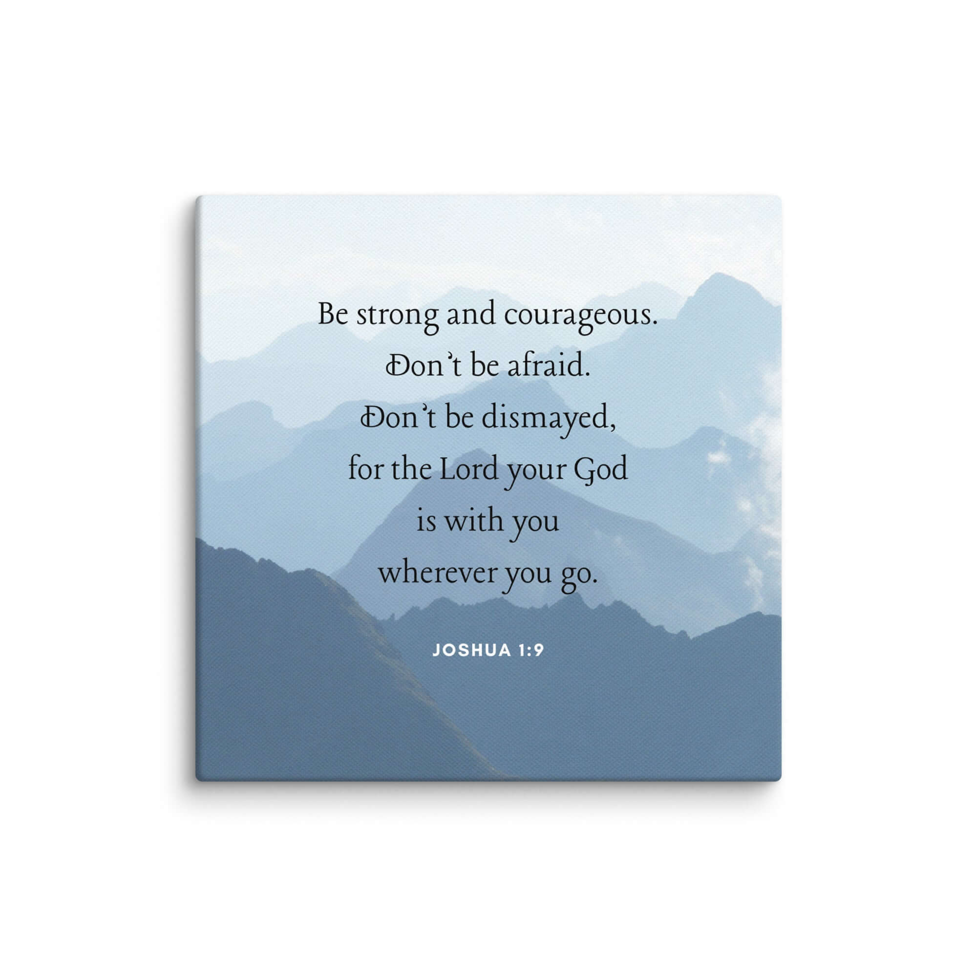 Joshua 1:9 Bible Verse, Courageous Canvas Print Wall Art 12″×12″
