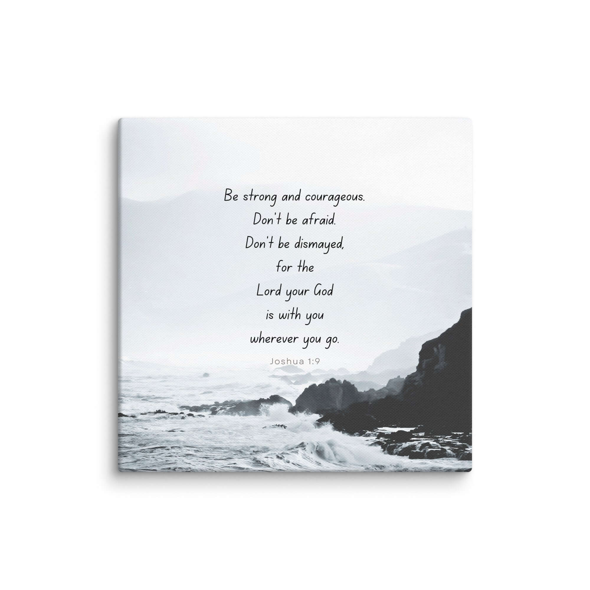 Joshua 1:9 Bible Verse, Do not be afraid Canvas Print Wall Art 12″×12″