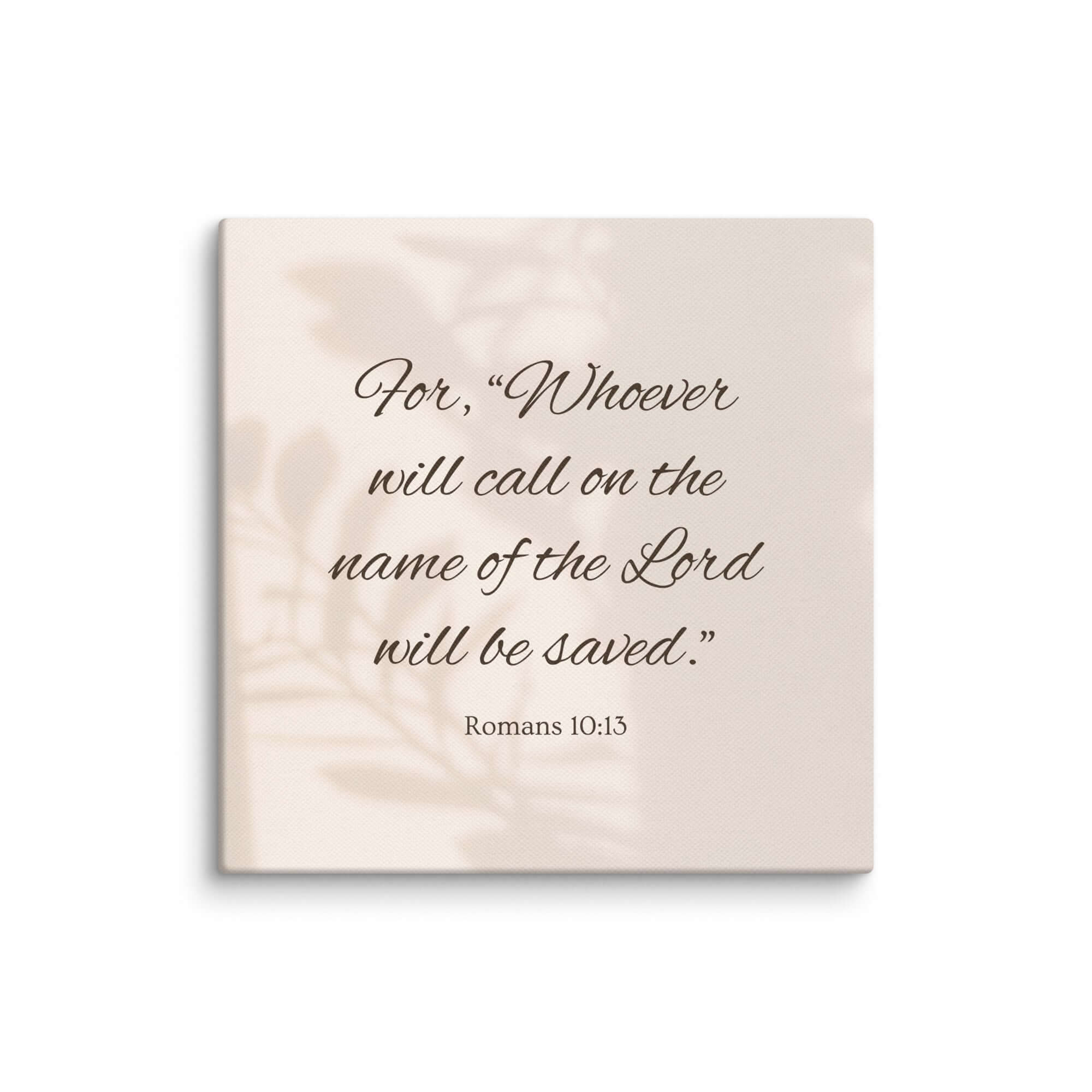 Romans 10:13 Bible Verse, Whoever Canvas Print Wall Art 12″×12″