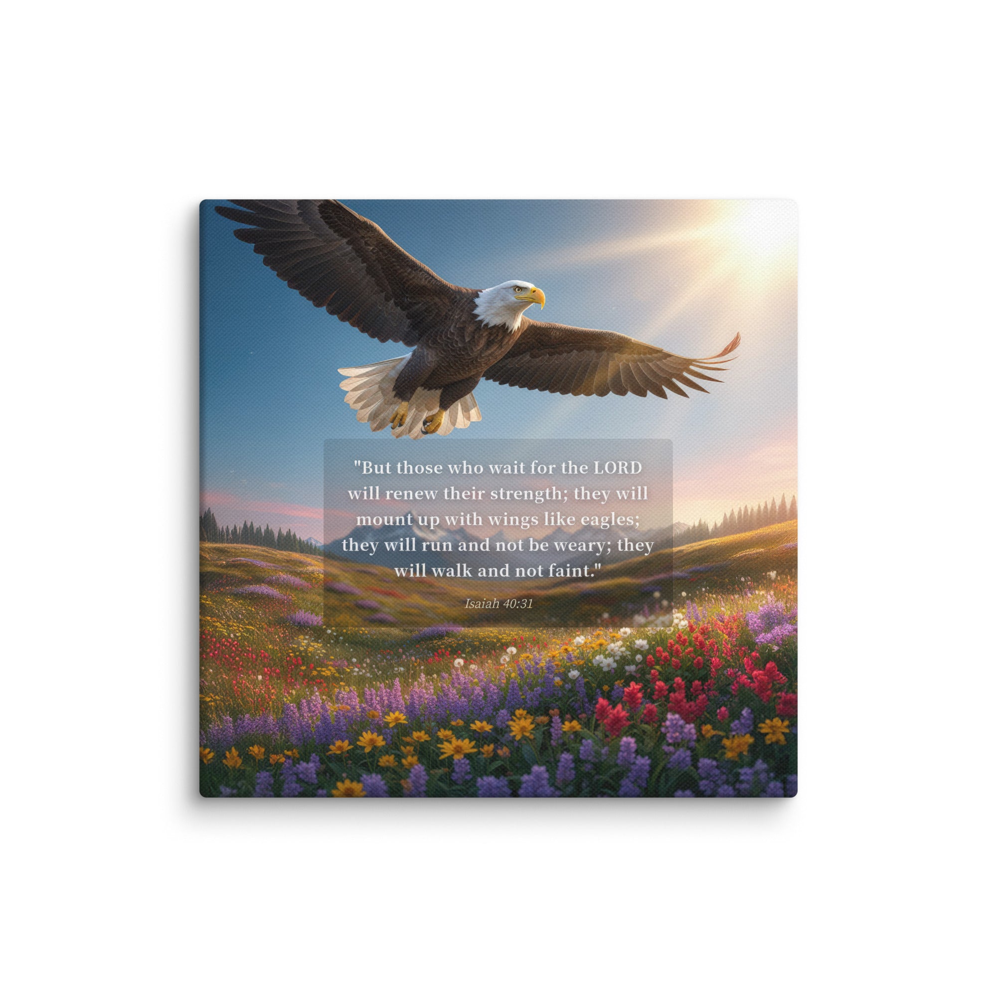 Isaiah 40:31 Bible Verse Who Wait Canvas 12″×12″