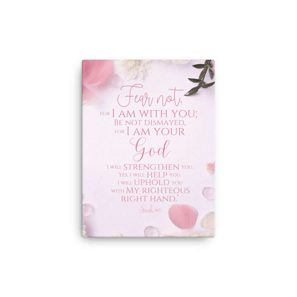 Isaiah 41:10 Bible Verse, God will strengthen you Canvas Print Wall Art 12″×16″