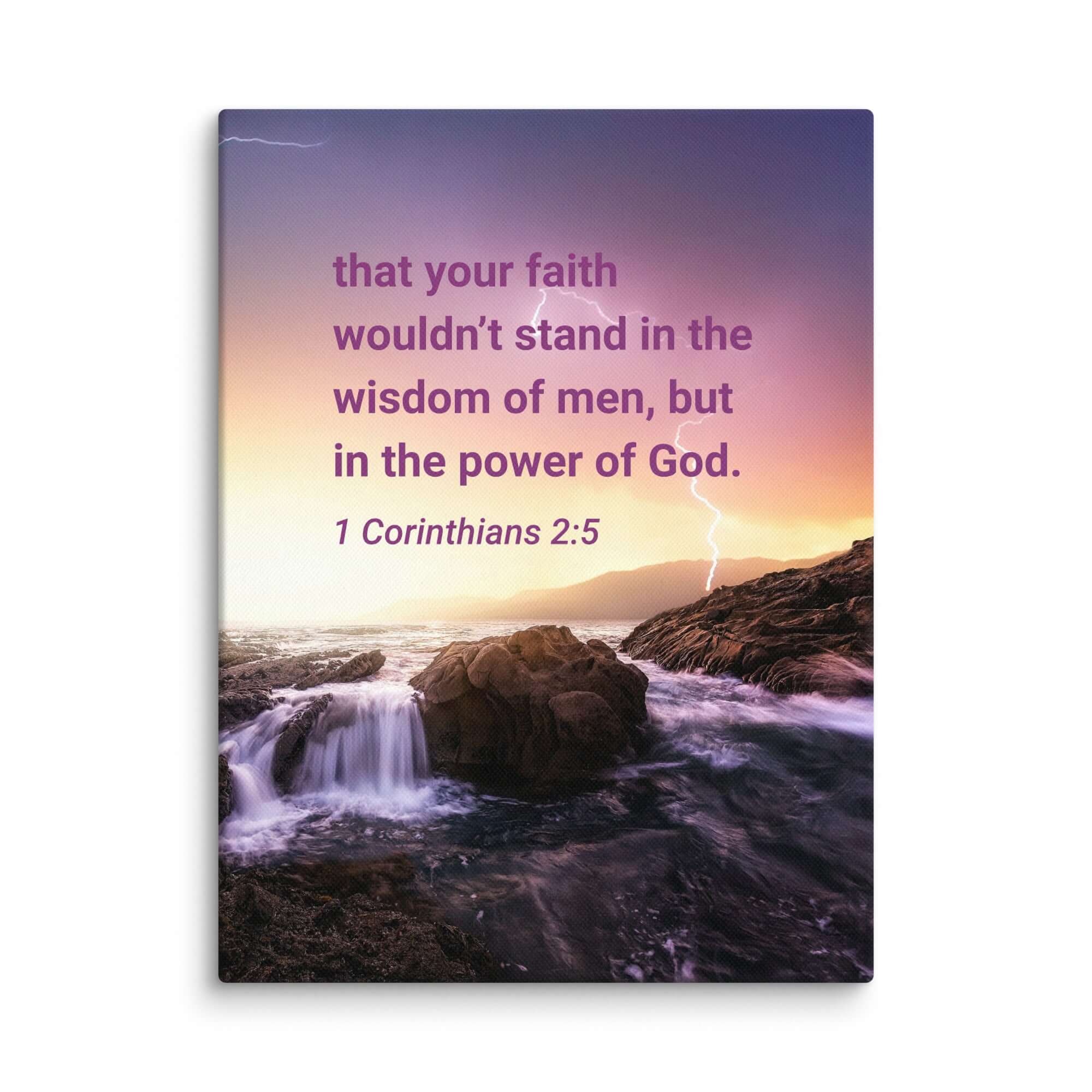 1 Corinthians 2:5 Bible Verse, power of God Canvas Print Wall Art 12″×16″