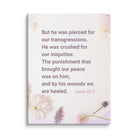 Isaiah 53:5 Bible Verse, by his wounds Canvas Print Wall Art 12″×16″