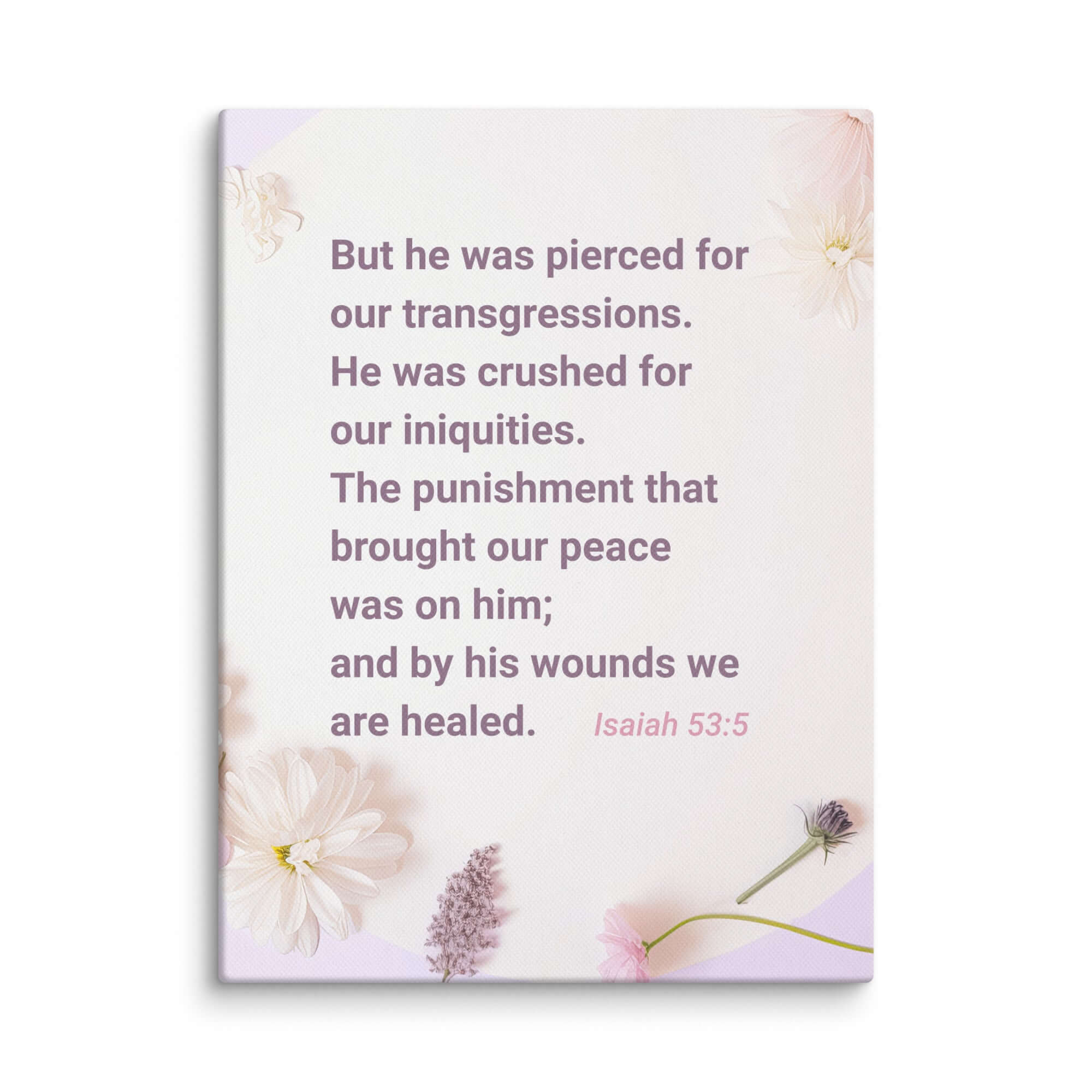 Isaiah 53:5 Bible Verse, by his wounds Canvas Print Wall Art 12″×16″