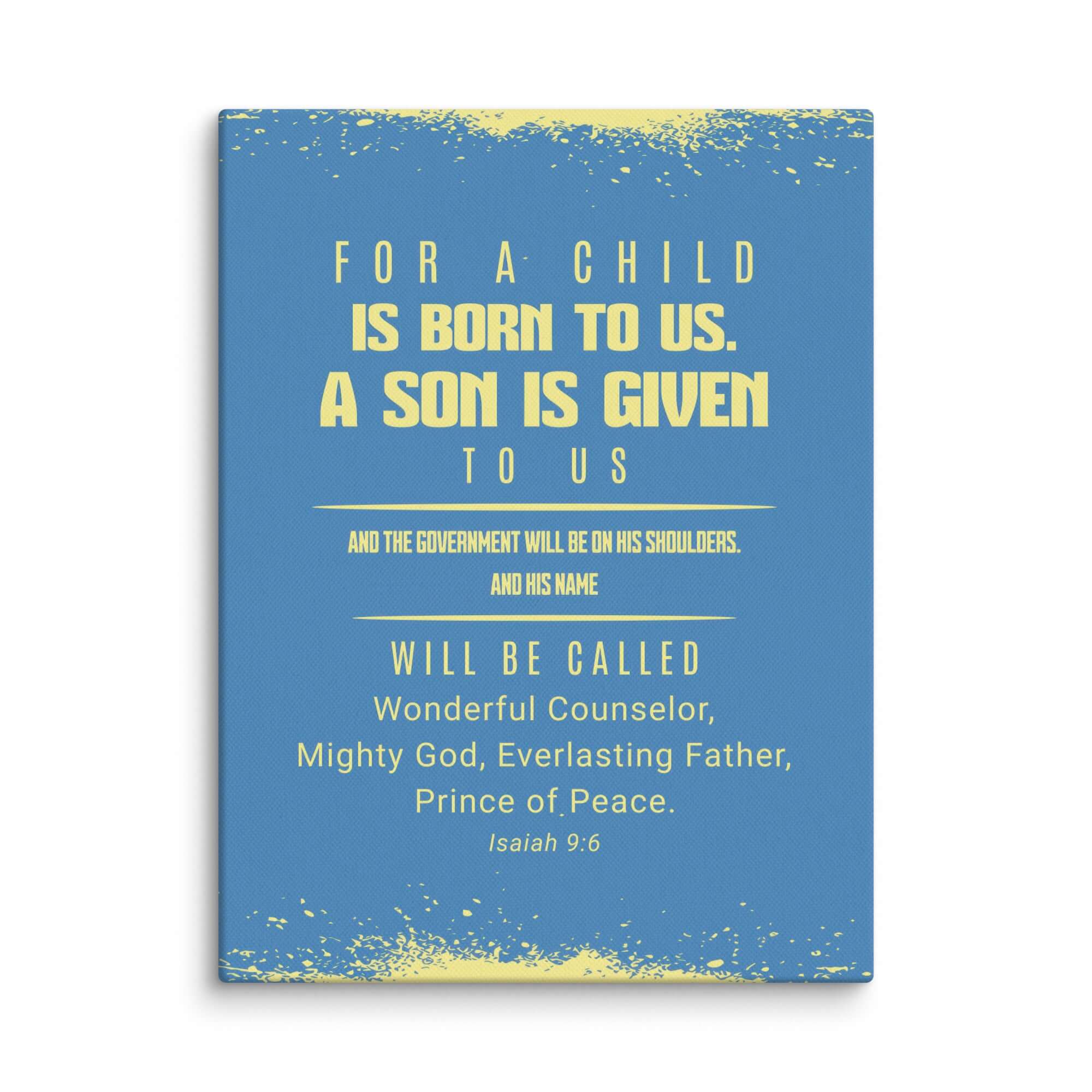 Isaiah 9:6 Bible Verse, Mighty God Canvas Print Wall Art 12″×16″