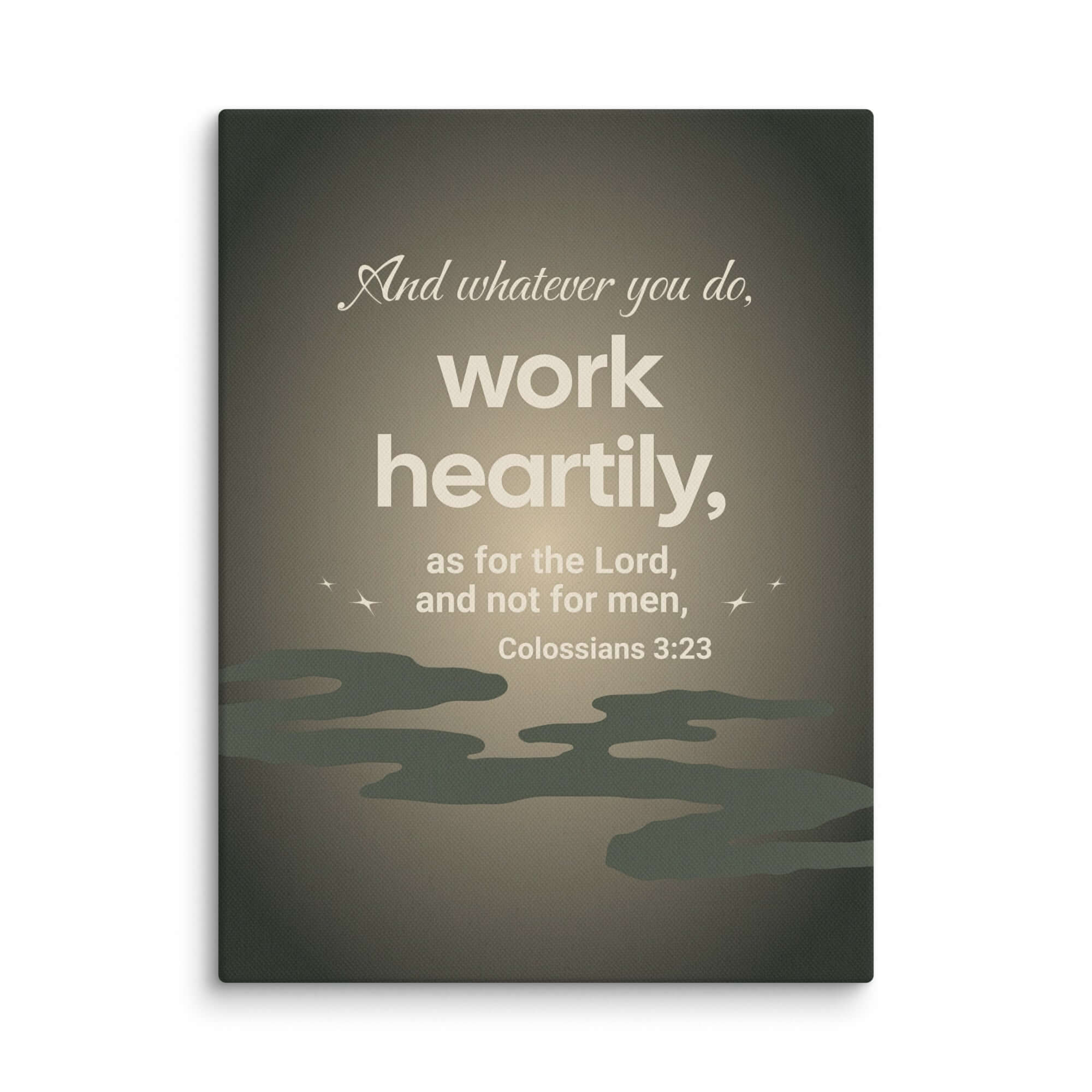 Colossians 3:23 Bible Verse, as for the Lord Canvas Print Wall Art 12″×16″