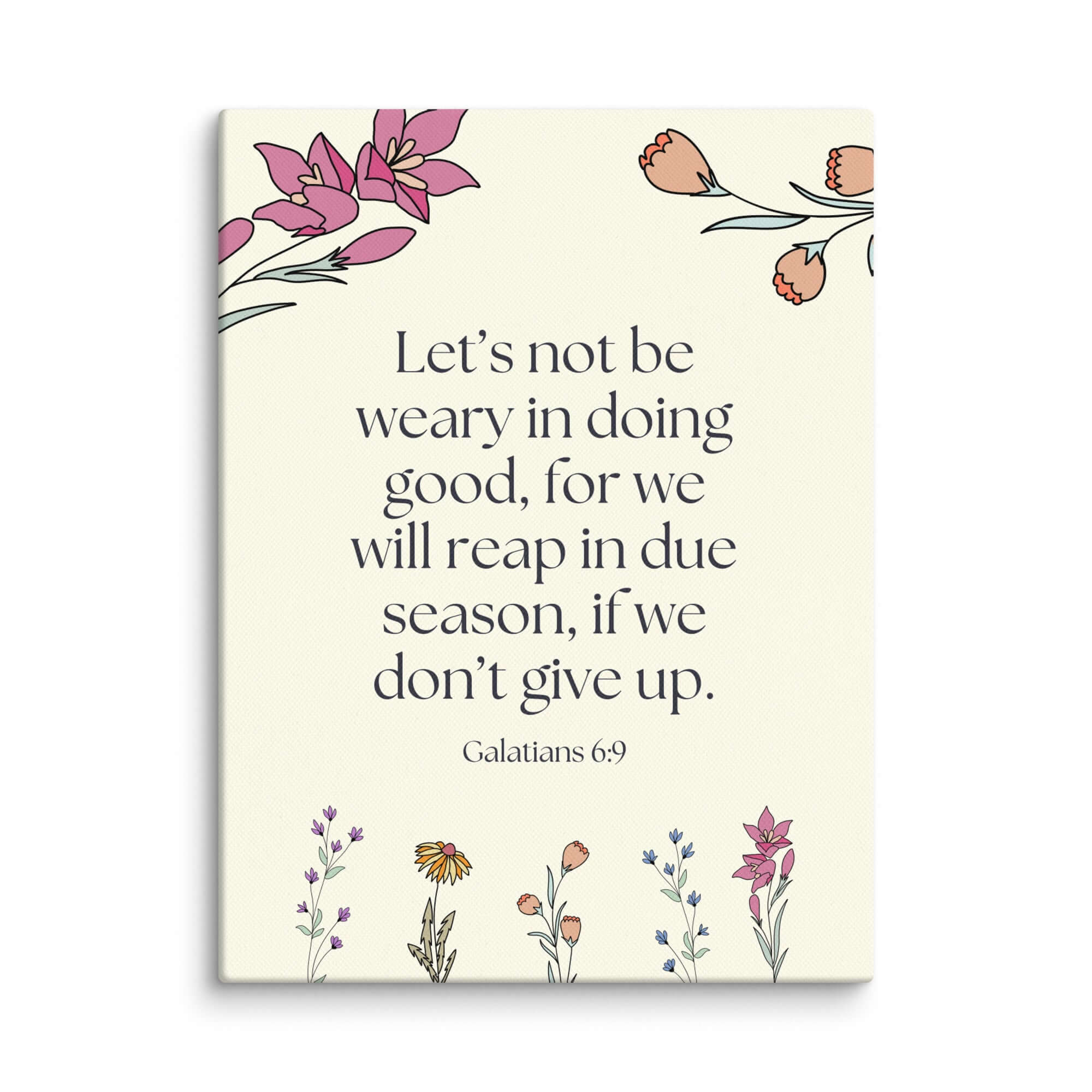 Galatians 6:9 Bible Verse, in doing good Canvas Print Wall Art 12″×16″