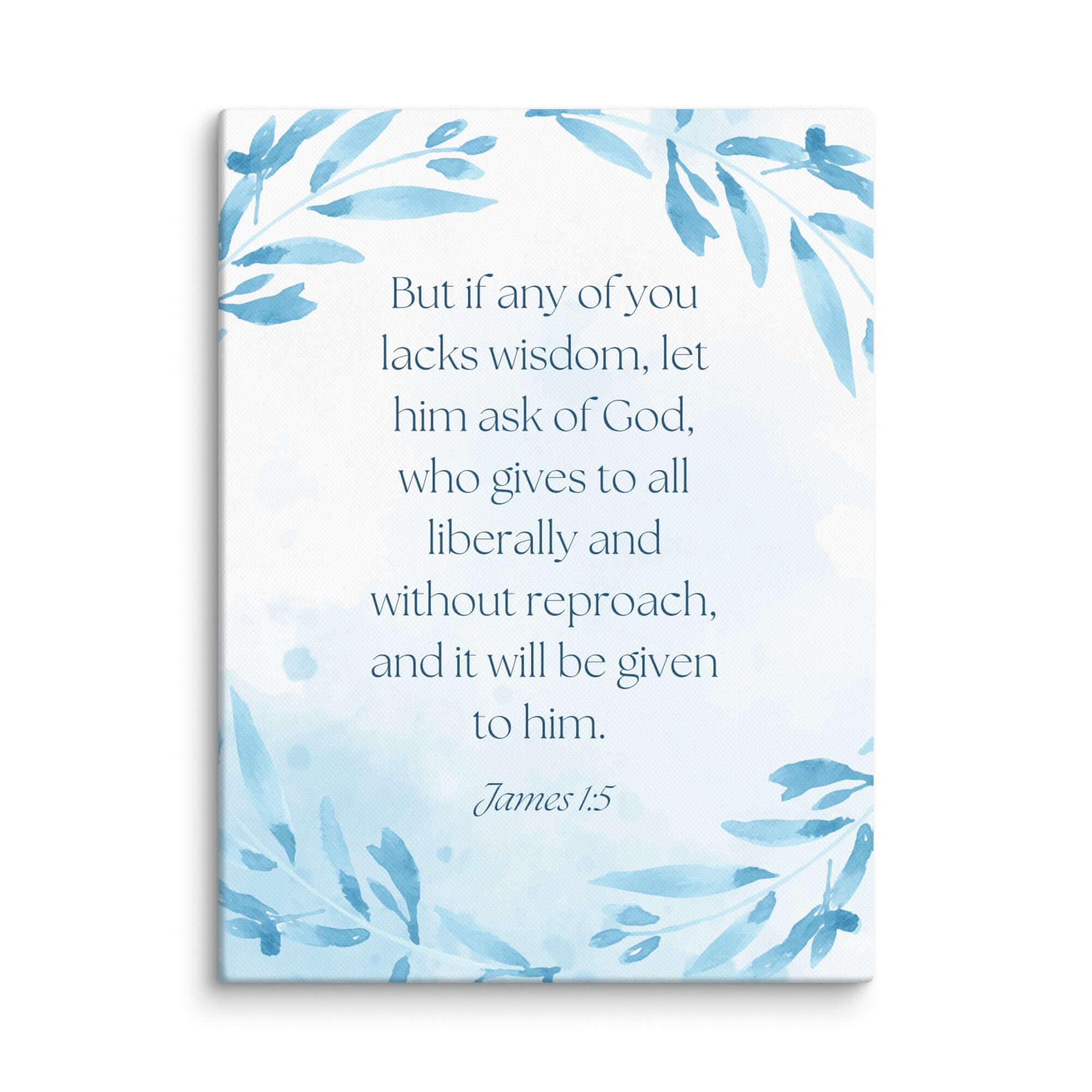 James 1:5 Bible Verse, lacks wisdom Canvas Print Wall Art 12″×16″