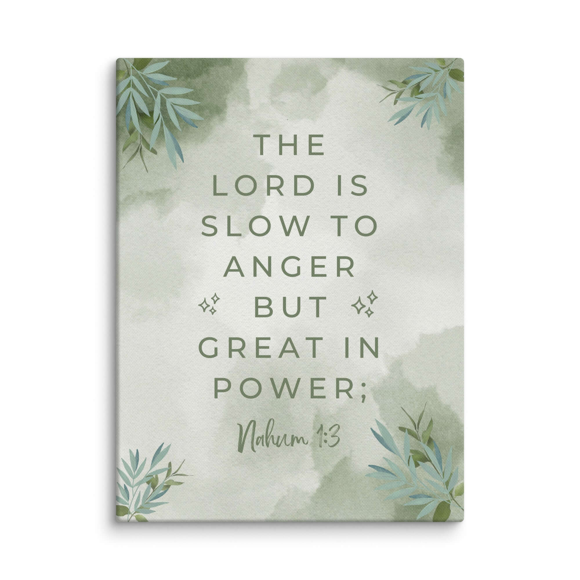 Nahum 1:3 Bible Verse, The Lord is slow Canvas Print Wall Art 12″×16″