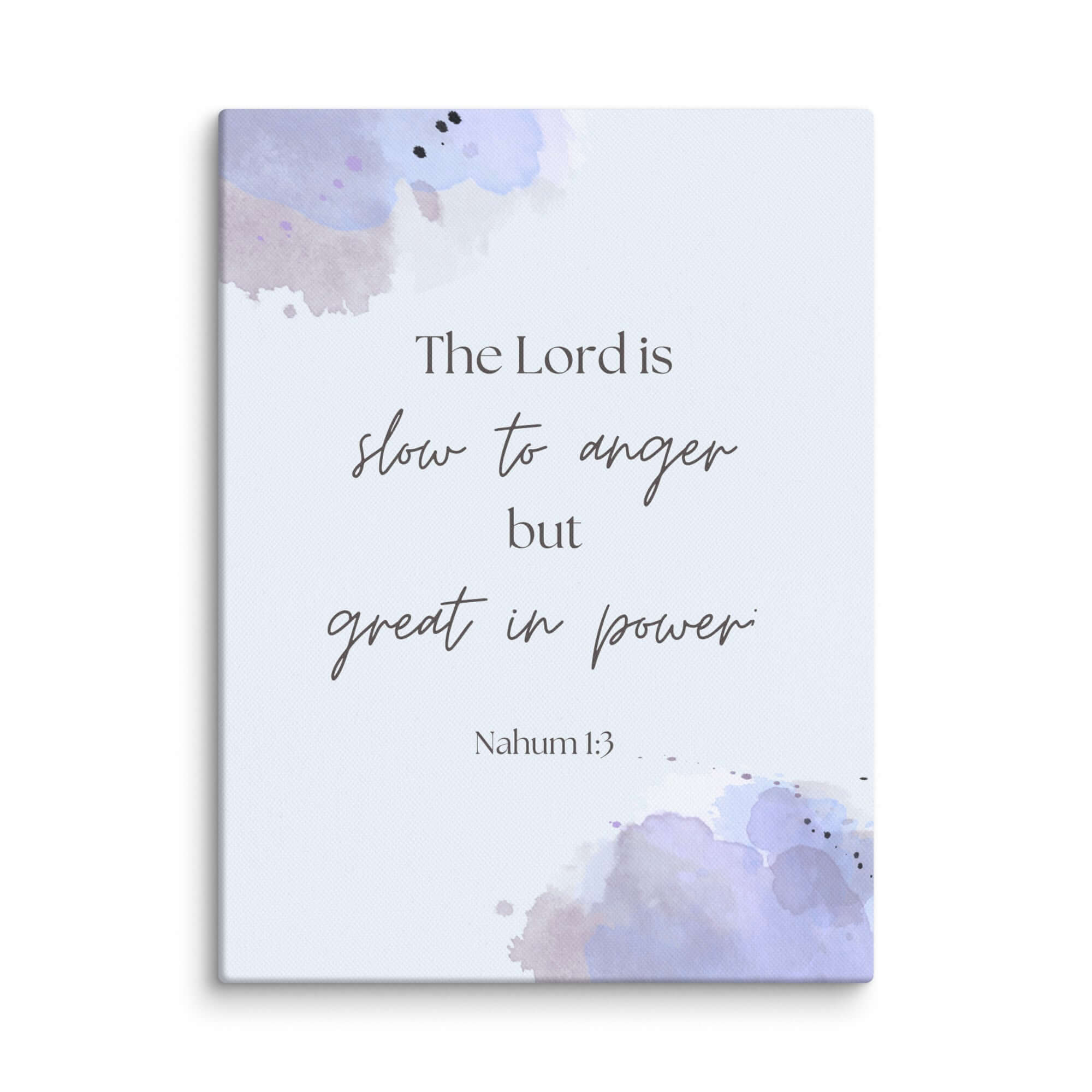 Nahum 1:3 Bible Verse, great in power Canvas Print Wall Art 12″×16″