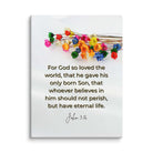 John 3:16 Bible Verse, He gave His Son Canvas Print Wall Art 12″×16″
