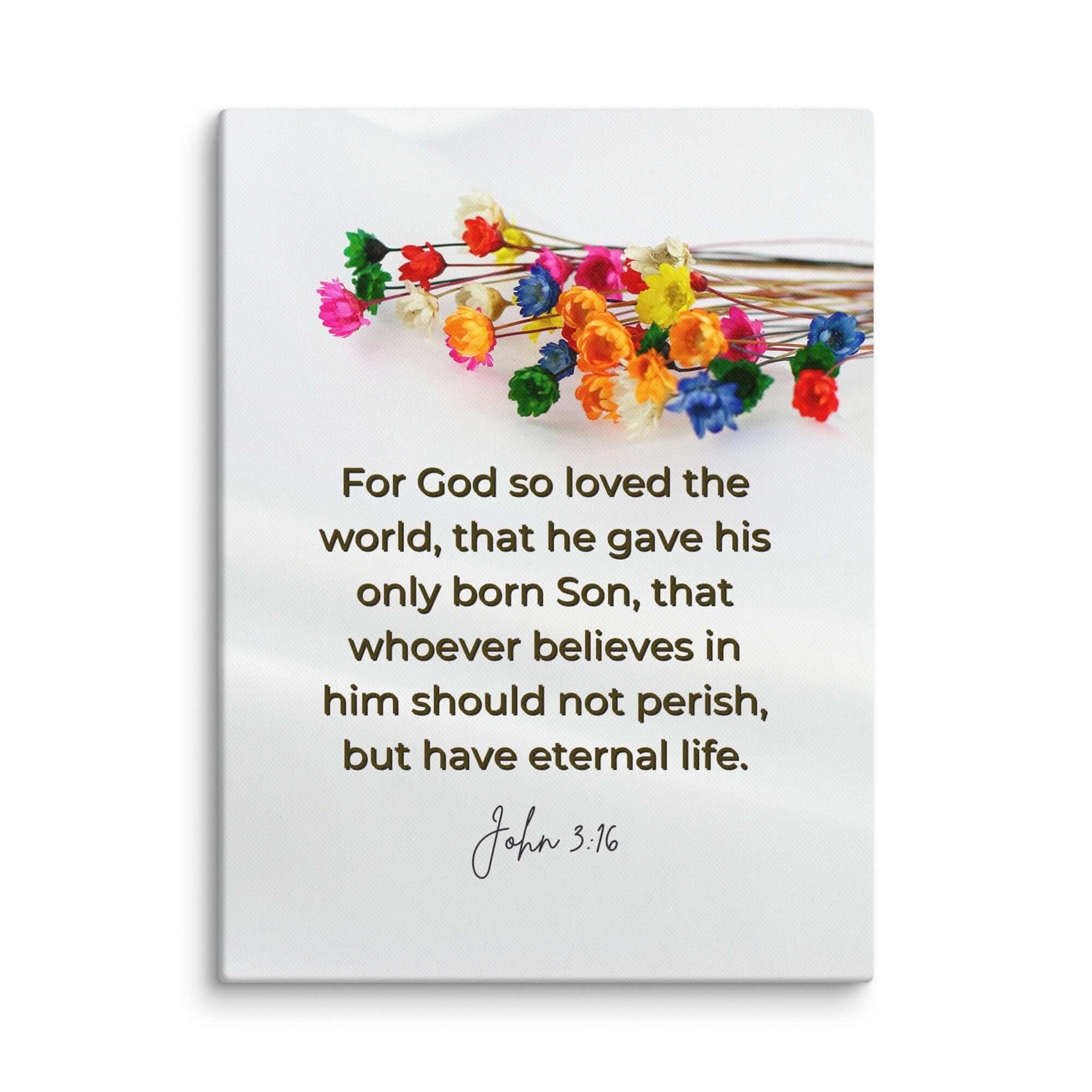 John 3:16 Bible Verse, He gave His Son Canvas Print Wall Art 12″×16″