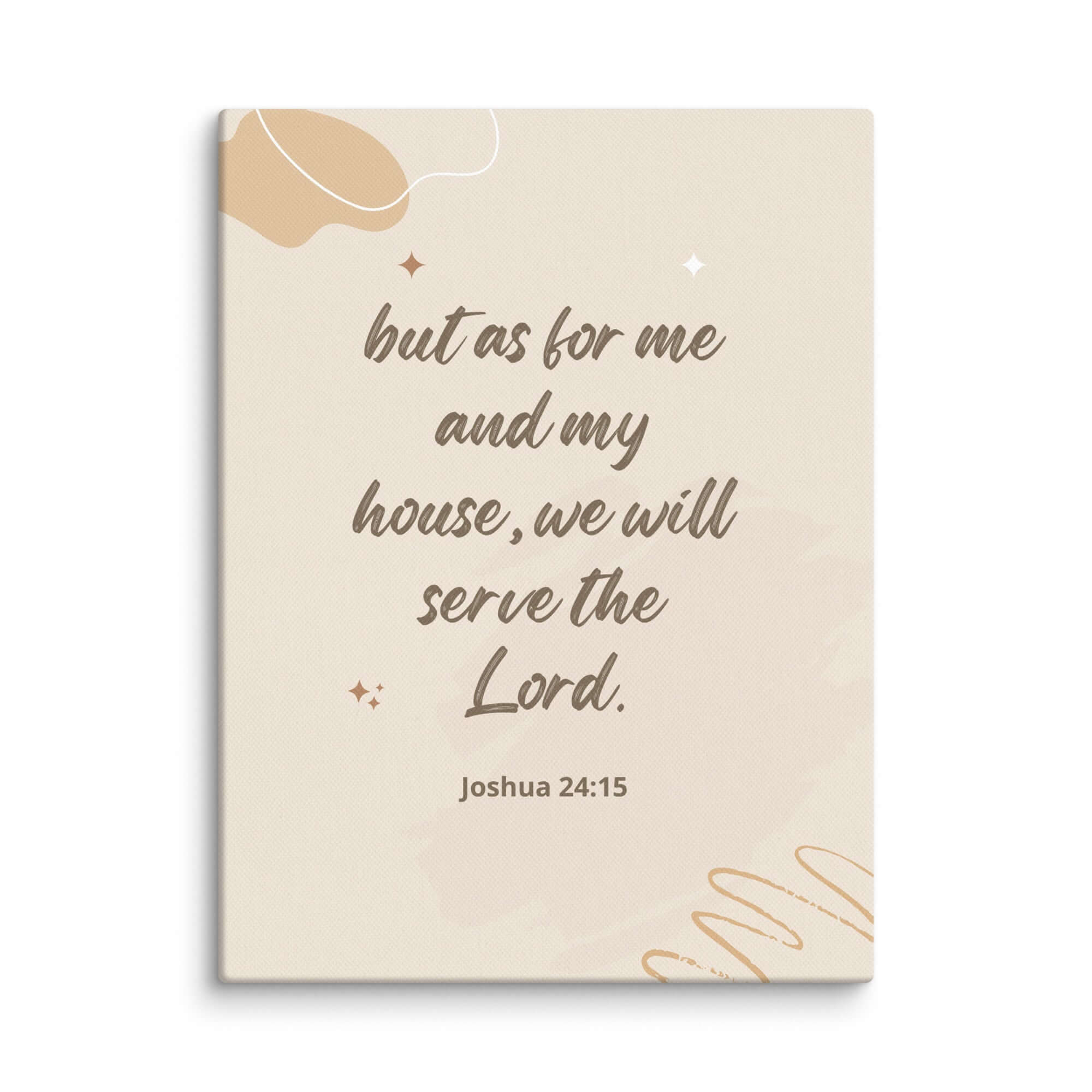 Joshua 24:15 Bible Verse, will serve Canvas Print Wall Art 12″×16″