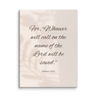 Romans 10:13 Bible Verse, Whoever Canvas Print Wall Art 12″×16″