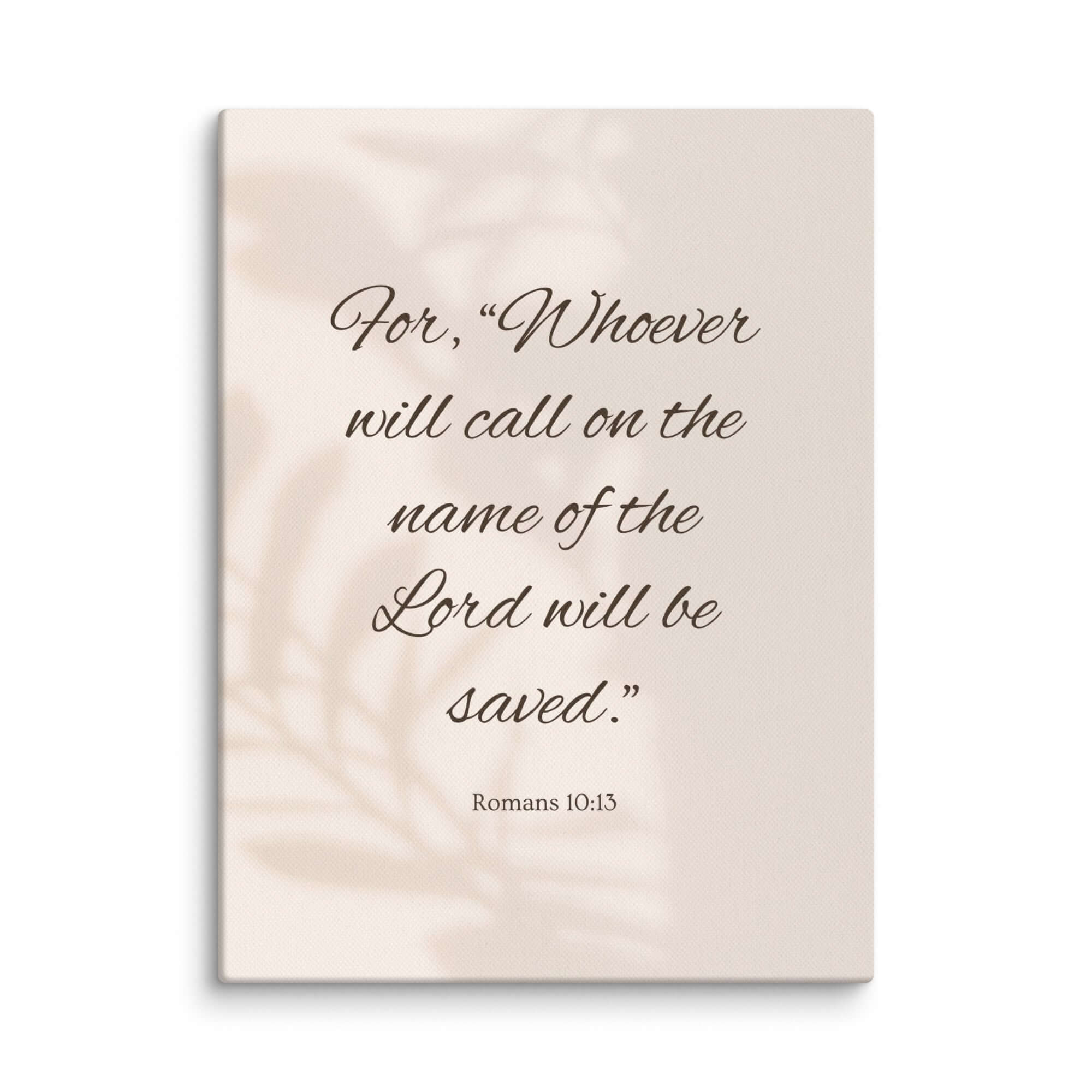 Romans 10:13 Bible Verse, Whoever Canvas Print Wall Art 12″×16″
