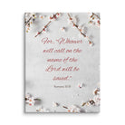 Romans 10:13 Bible Verse, the Lord Canvas Print Wall Art 12″×16″