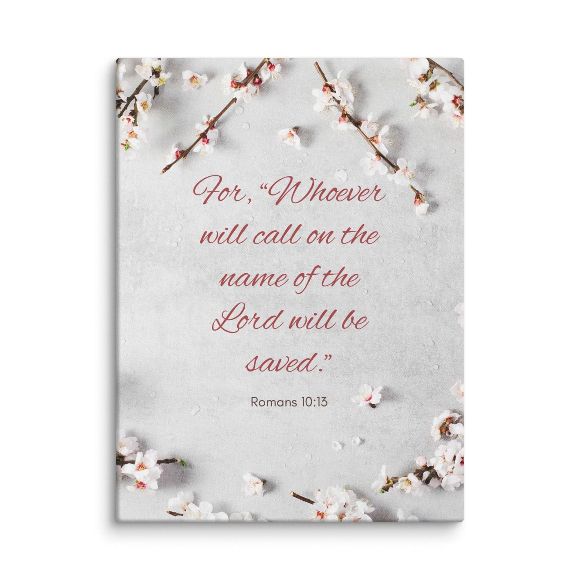 Romans 10:13 Bible Verse, the Lord Canvas Print Wall Art 12″×16″
