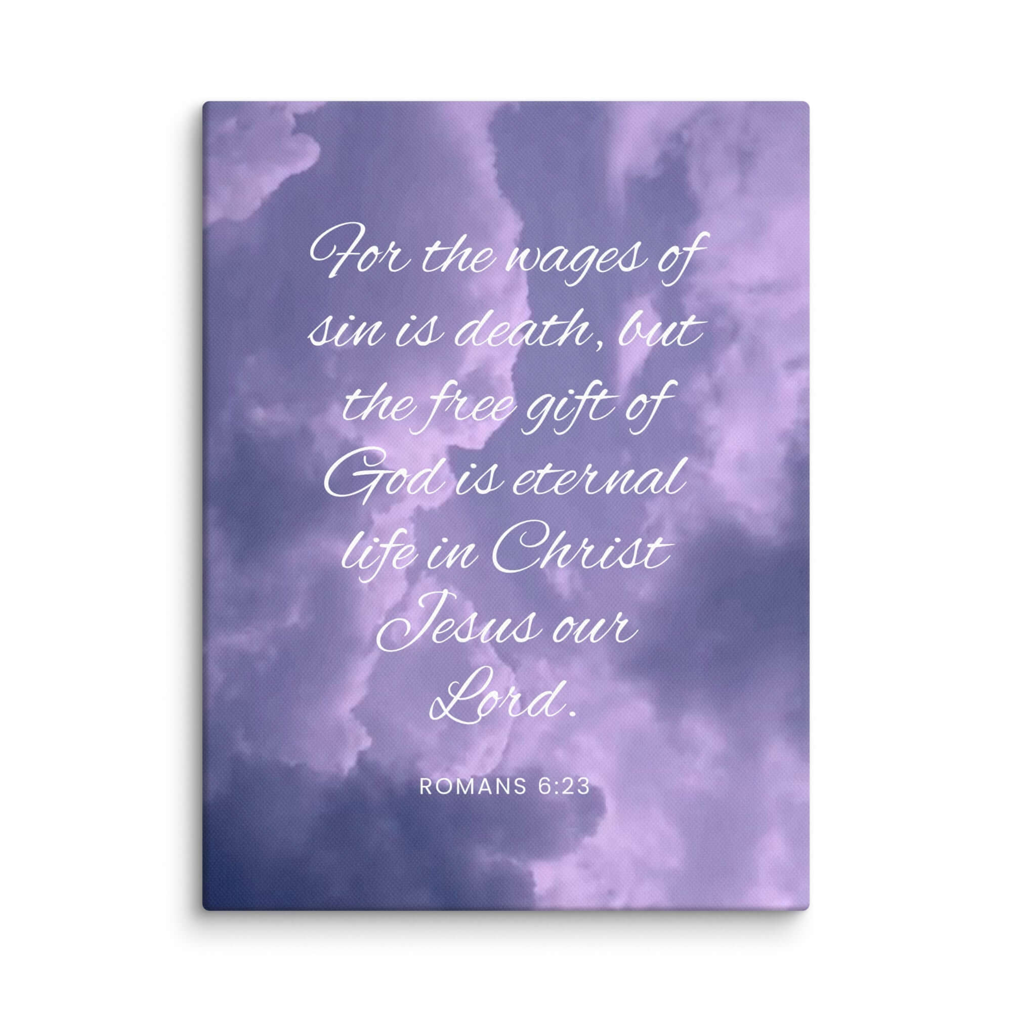 Romans 6:23 Bible Verse, free gift Canvas Print Wall Art 12″×16″