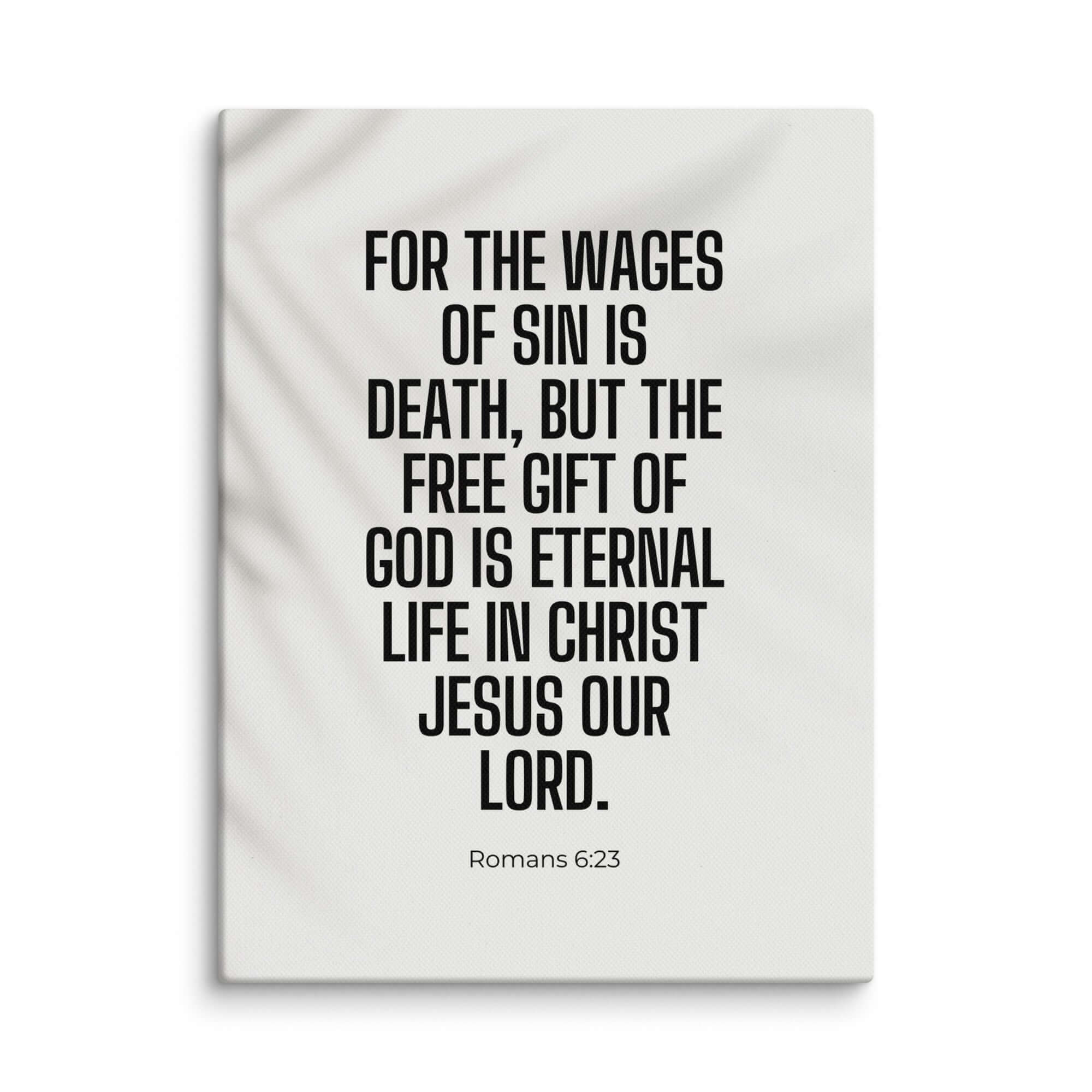 Romans 6:23 Bible Verse, eternal life Canvas Print Wall Art 12″×16″