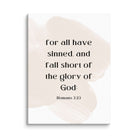 Romans 3:23 Bible Verse, fall short Canvas Print Wall Art 12″×16″
