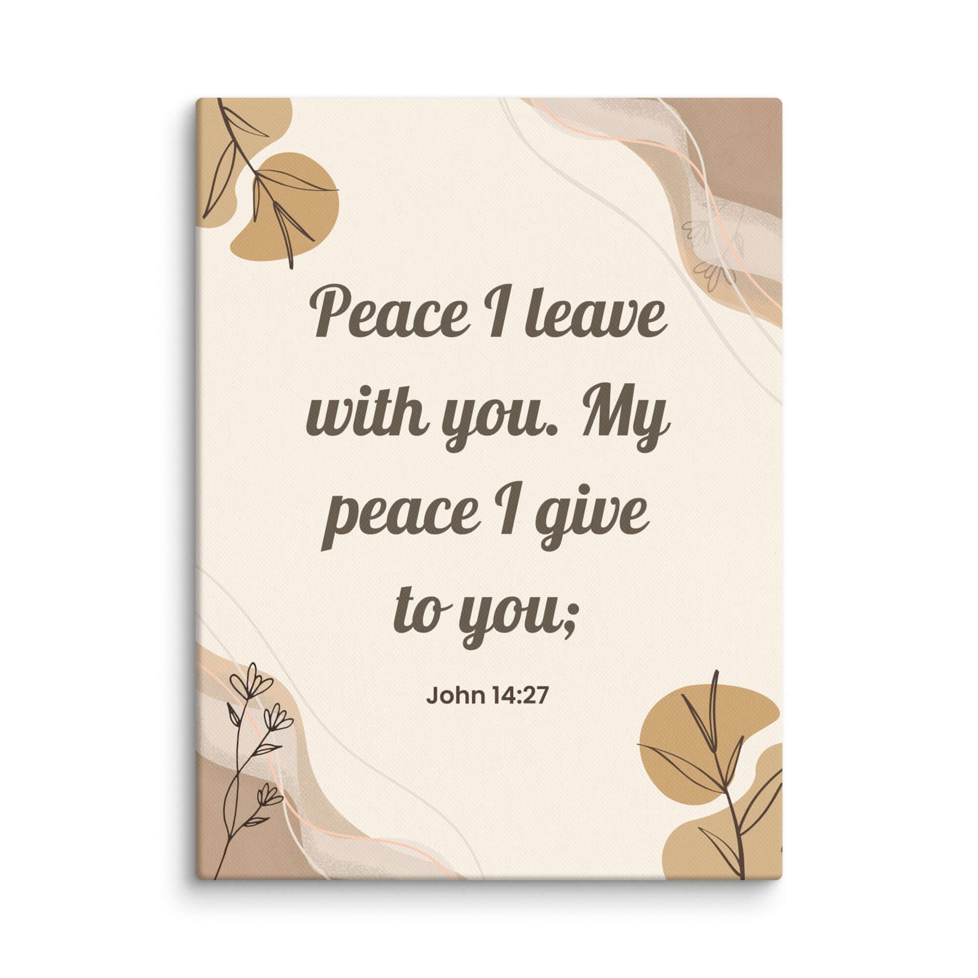 John 14:27 Bible Verse, Peace I Canvas Print Wall Art 12″×16″