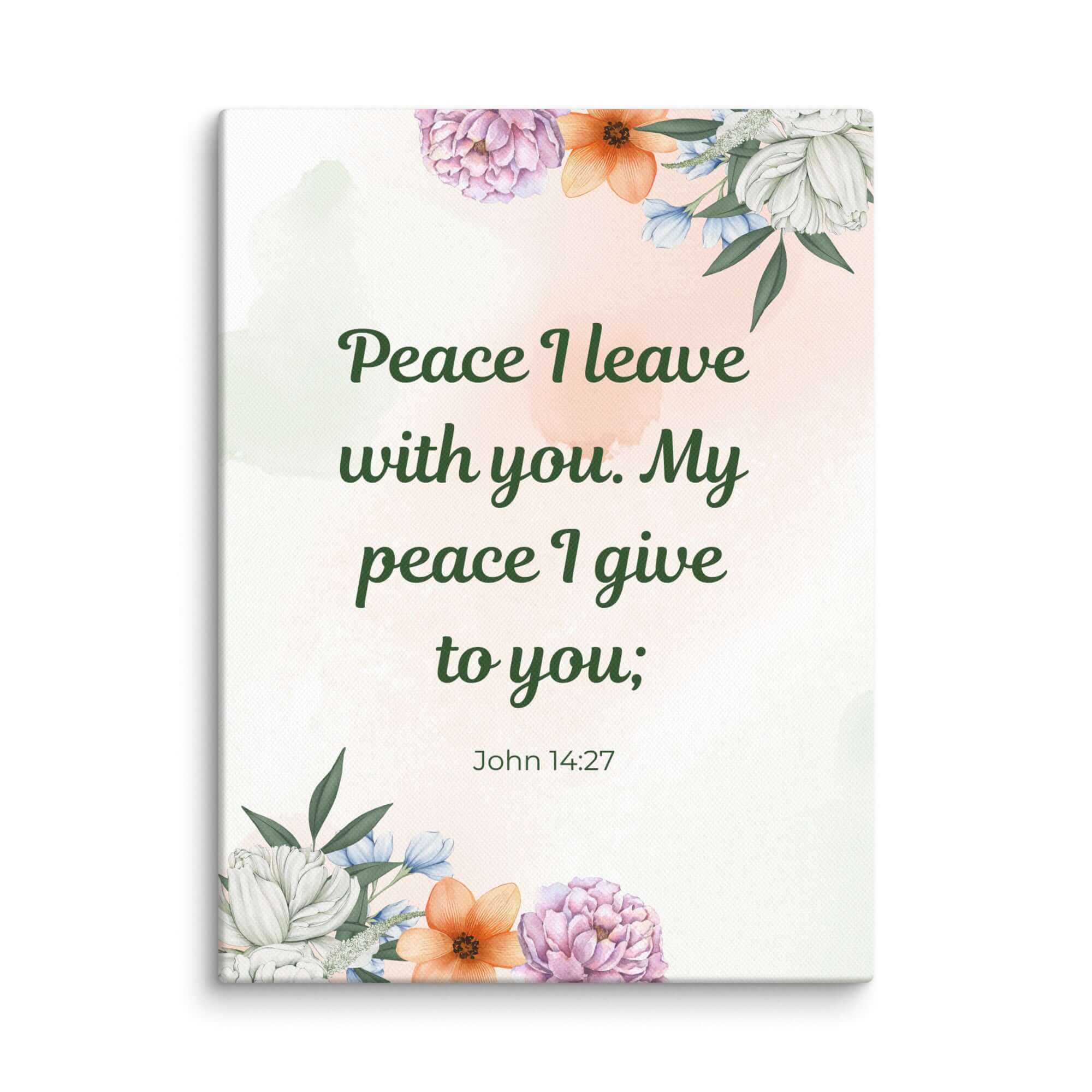 John 14:27 Bible Verse, with you Canvas Print Wall Art 12″×16″