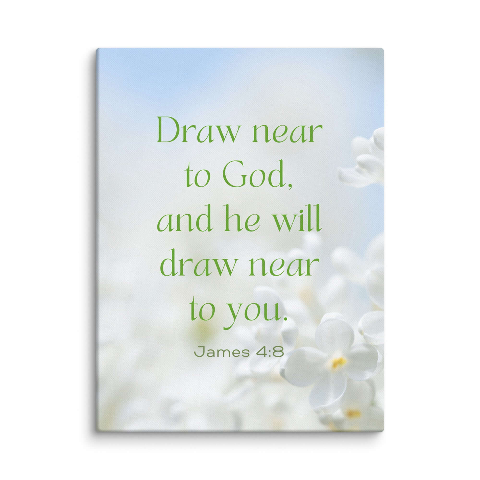 James 4:8 Bible Verse, Draw near Canvas Print Wall Art 12″×16″