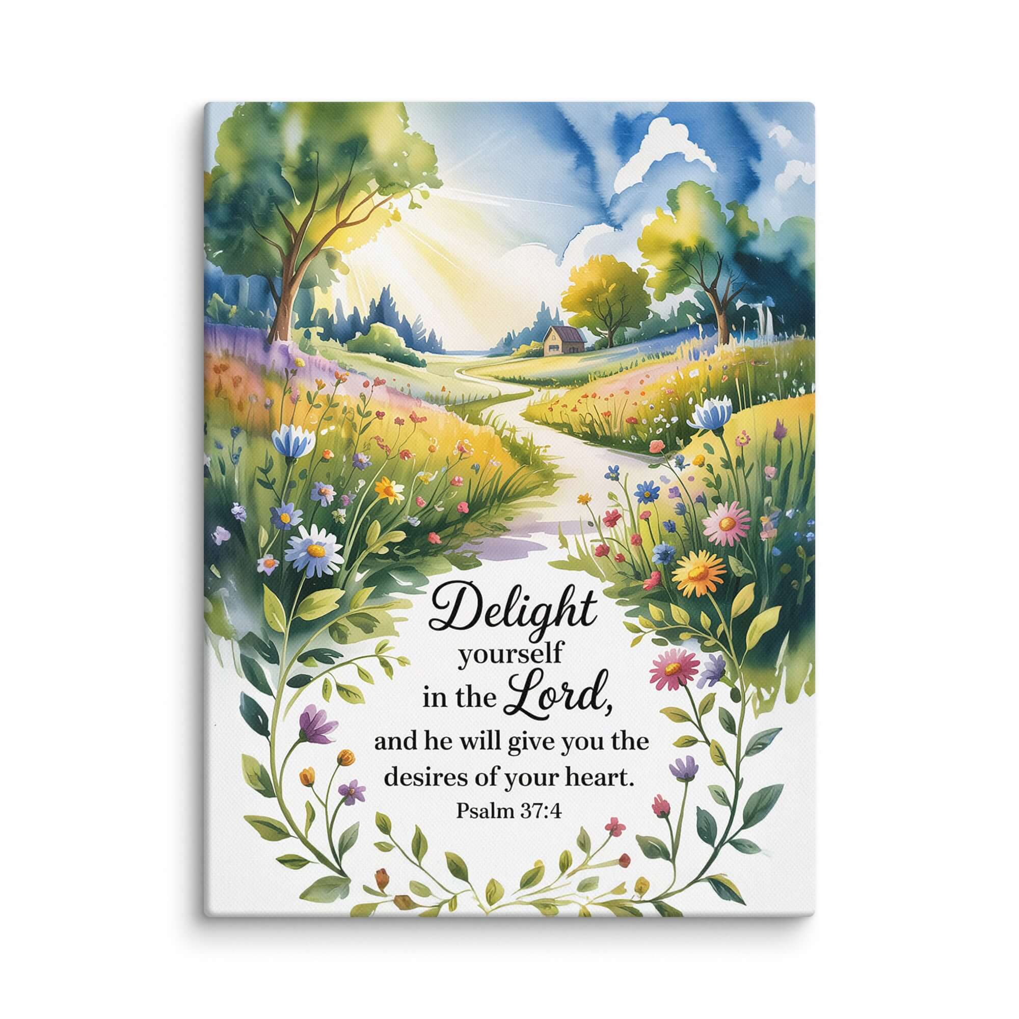 Psalm 37:4 Bible Verse, desires Canvas 12″×16″