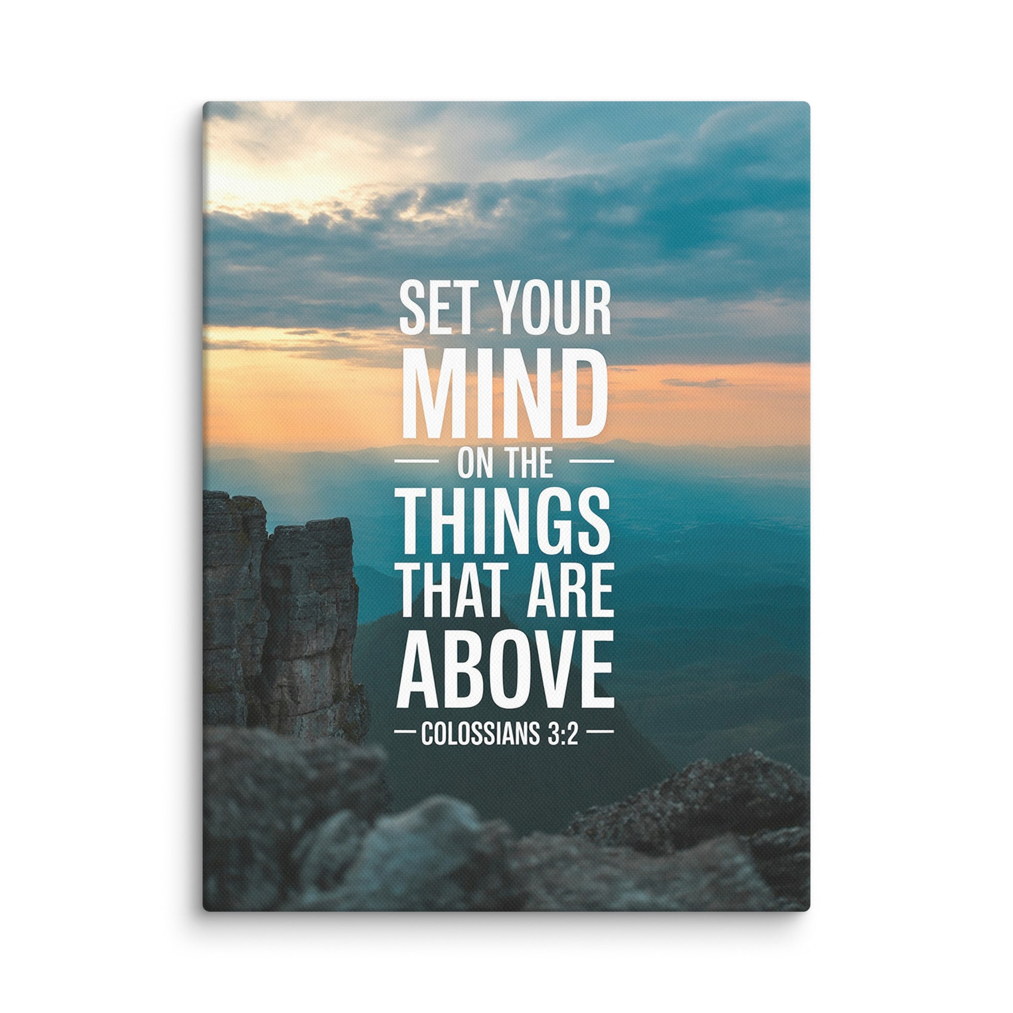 Colossians 3:2 Bible Verse on the Canvas 12″×16″