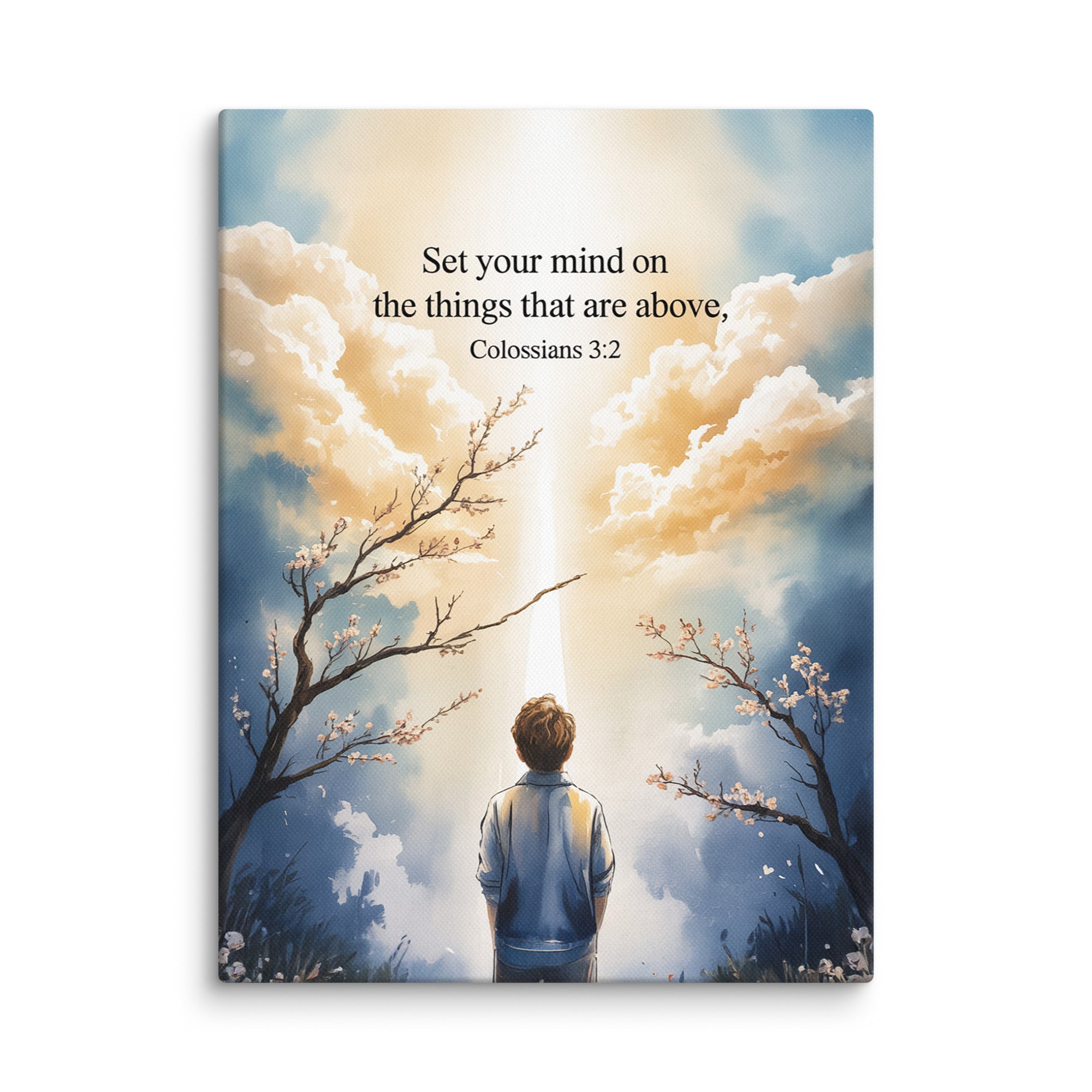 Colossians 3:2 Bible Verse the things Canvas 12″×16″