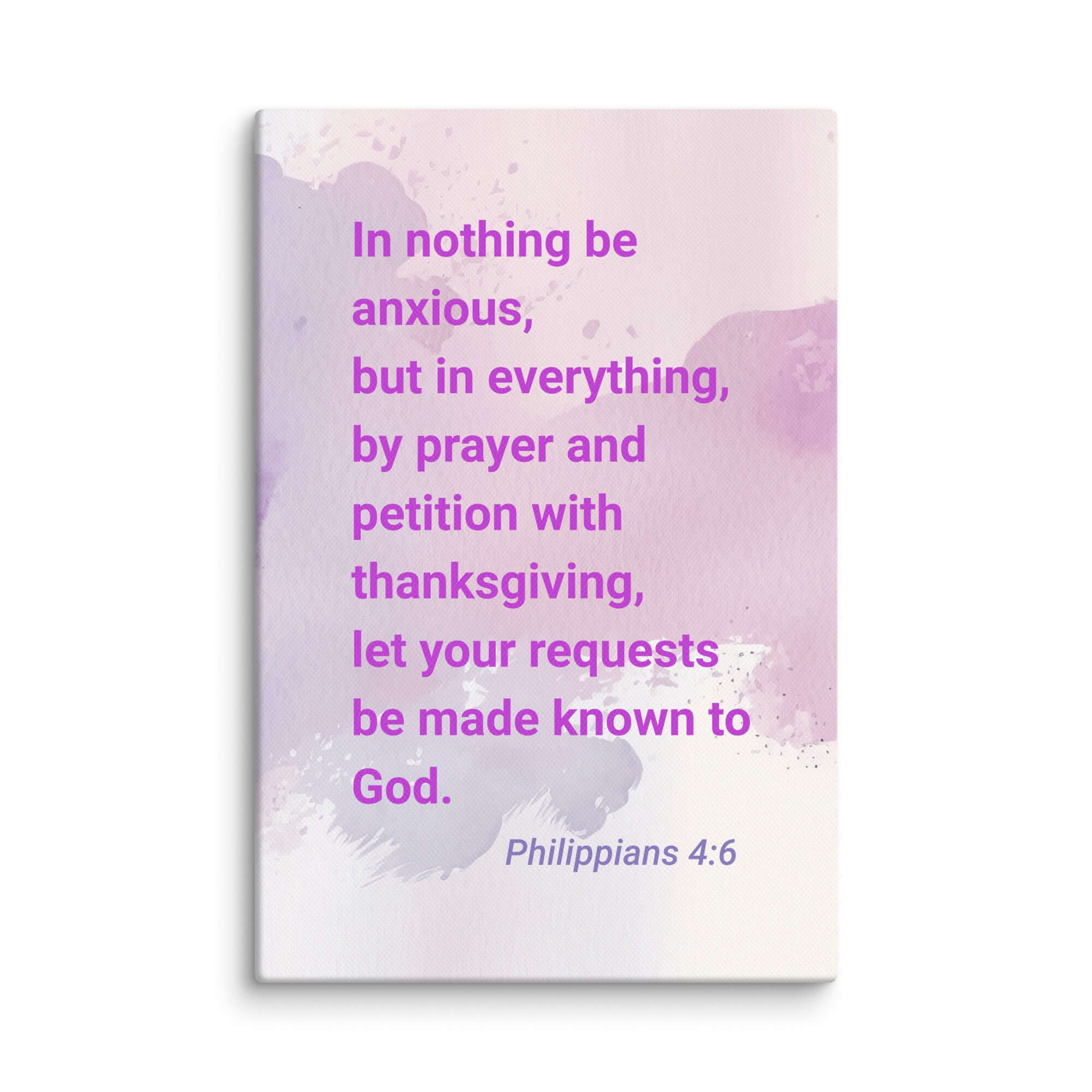 Philippians 4:6 Bible Verse, Prayer and Petition Canvas Print Wall Art 12″×18″