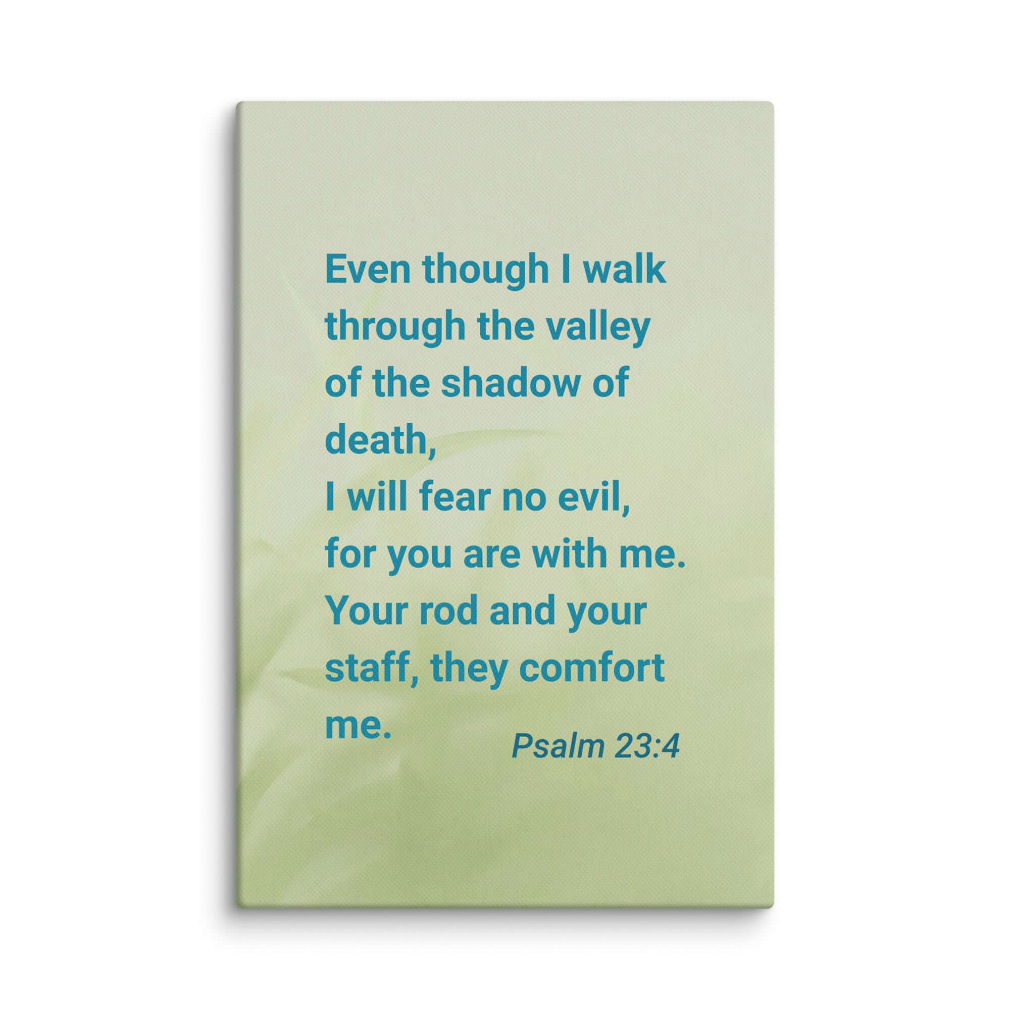 Psalm 23:4 Bible Verse, fear no evil Canvas Print Wall Art 12″×18″