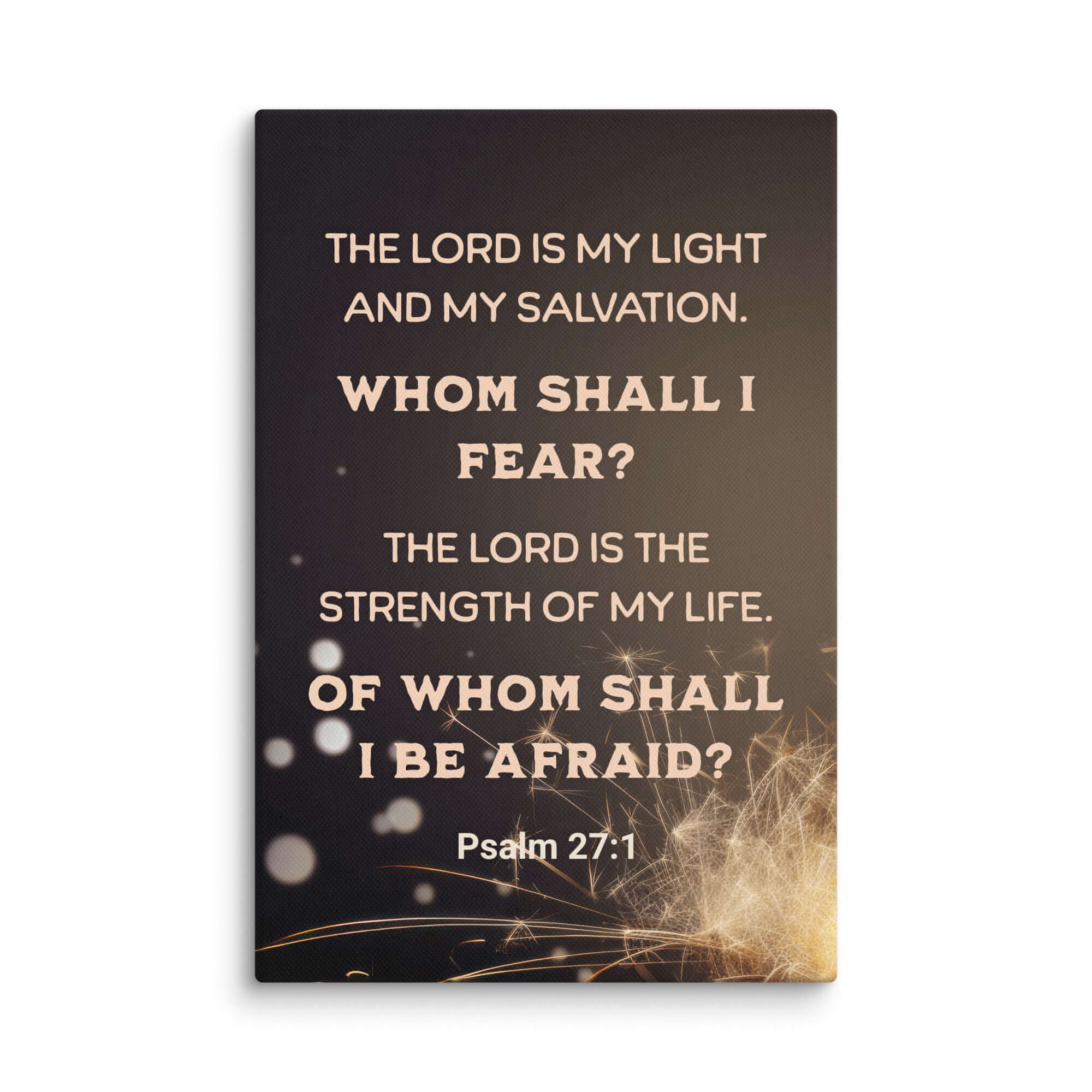 Psalm 27:1 Bible Verse, The LORD is My Light Canvas Print Wall Art 12″×18″