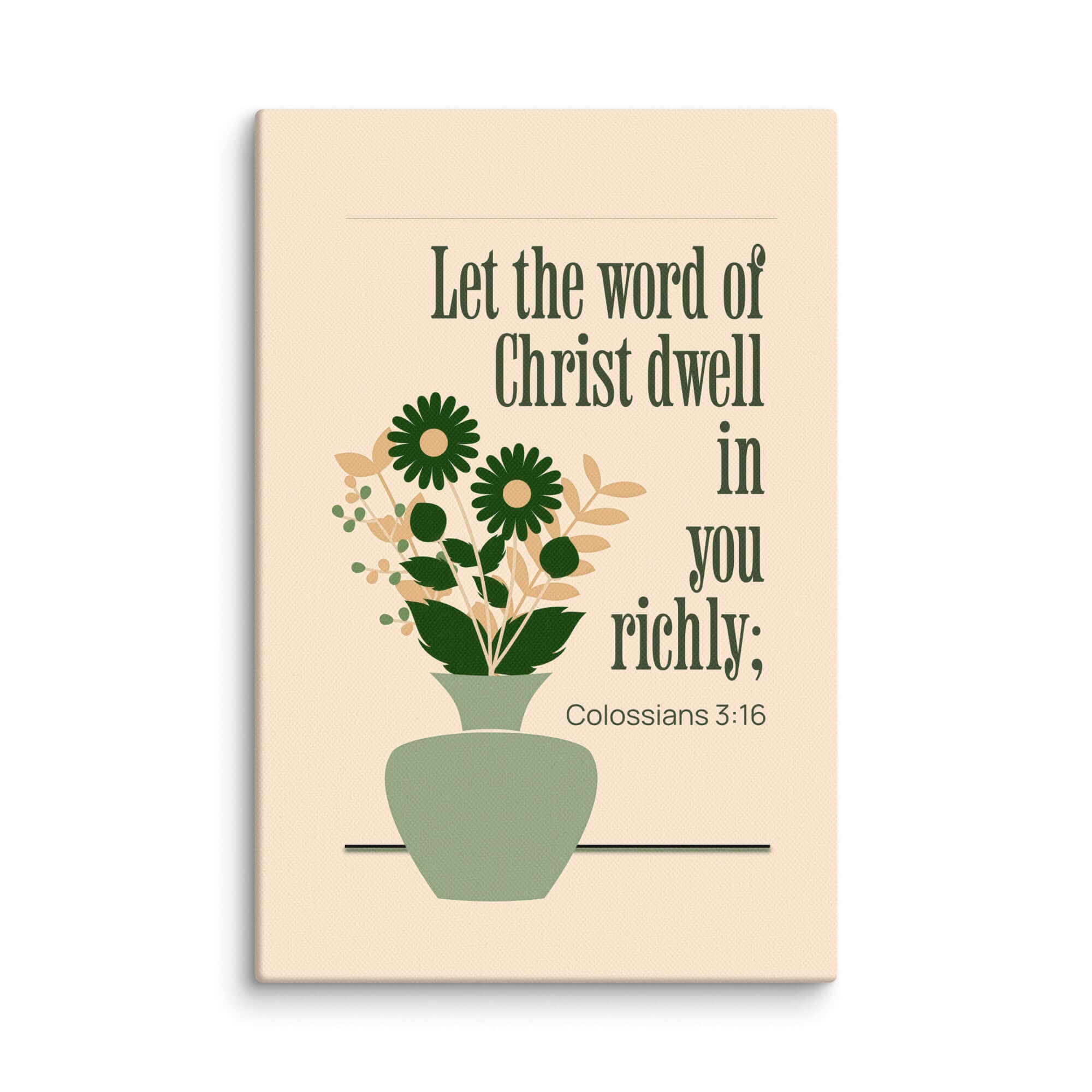 Colossians 3:16 Bible Verse, word of Christ Canvas Print Wall Art 12″×18″