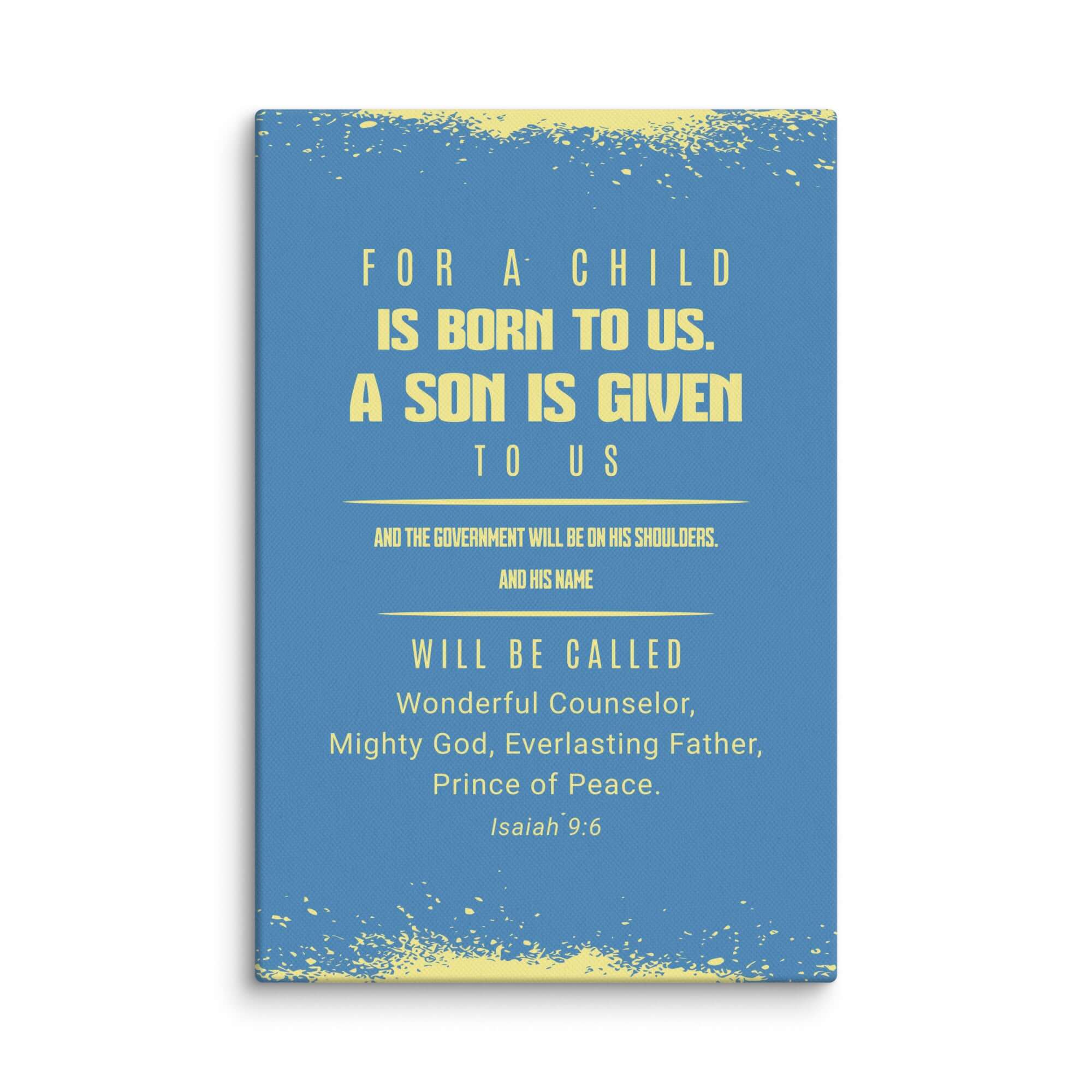 Isaiah 9:6 Bible Verse, Mighty God Canvas Print Wall Art 12″×18″