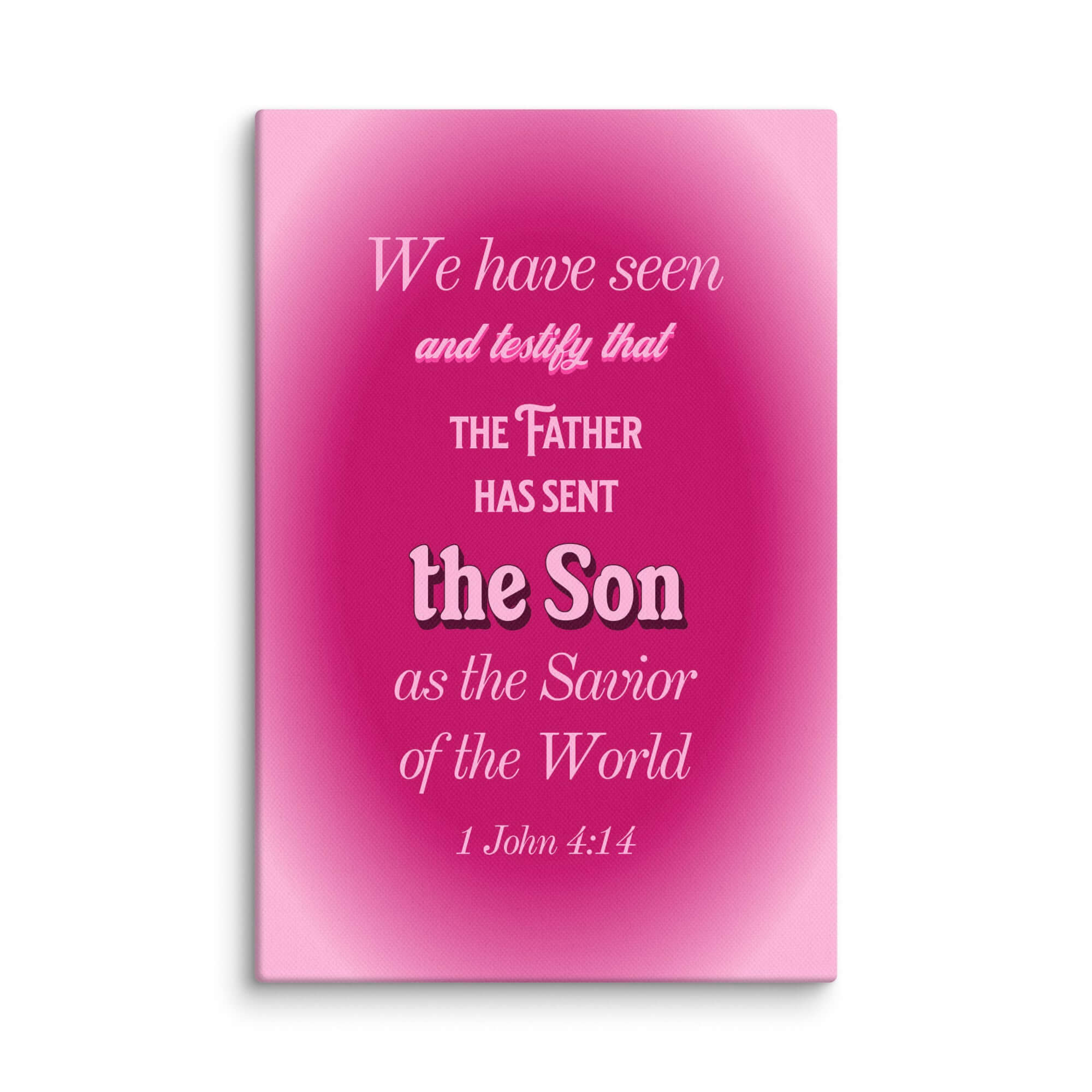 1 John 4:14 Bible Verse, that the Father Canvas Print Wall Art 12″×18″